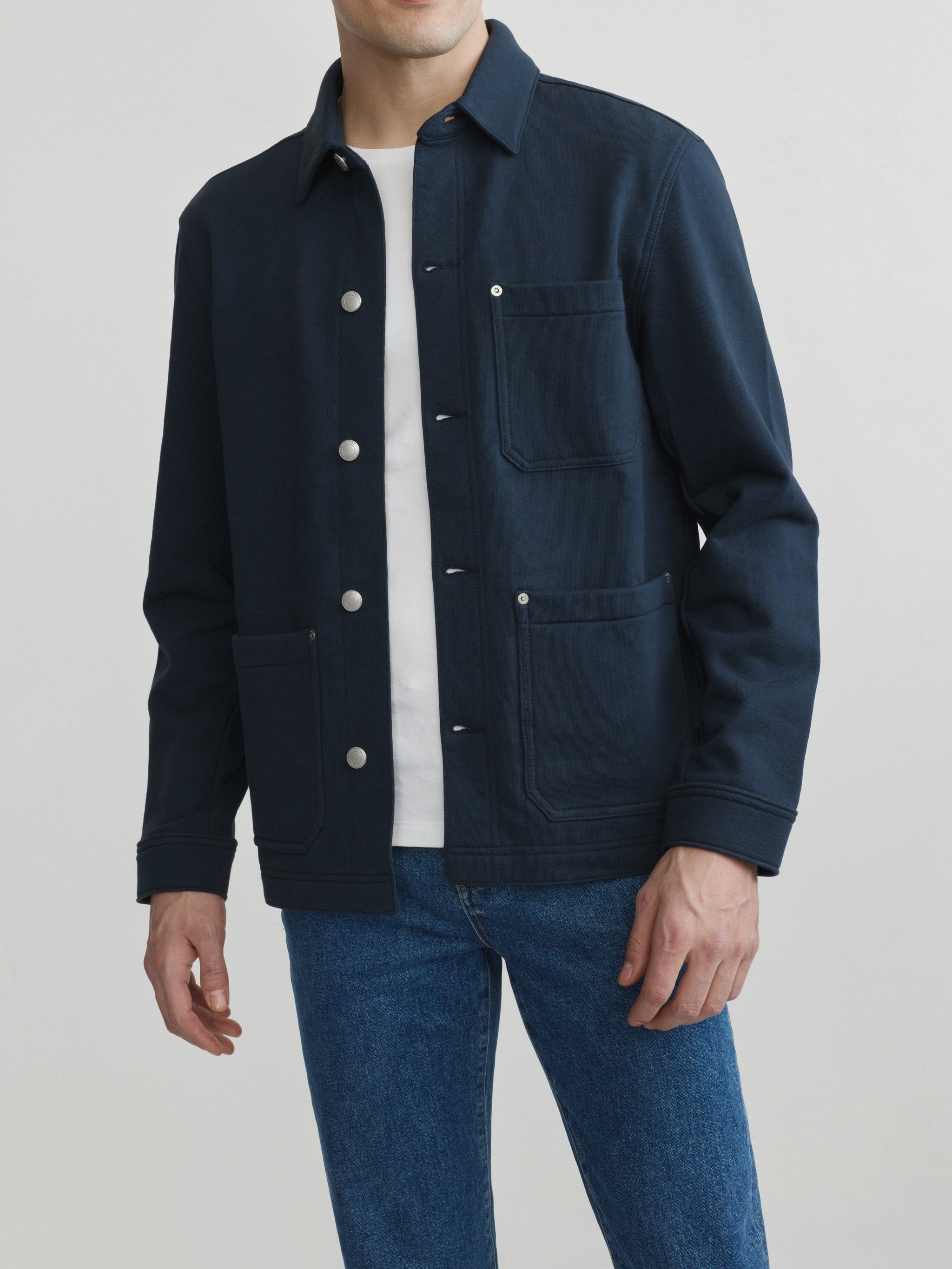 Sean Knit Shirt Jacket | Classic Navy