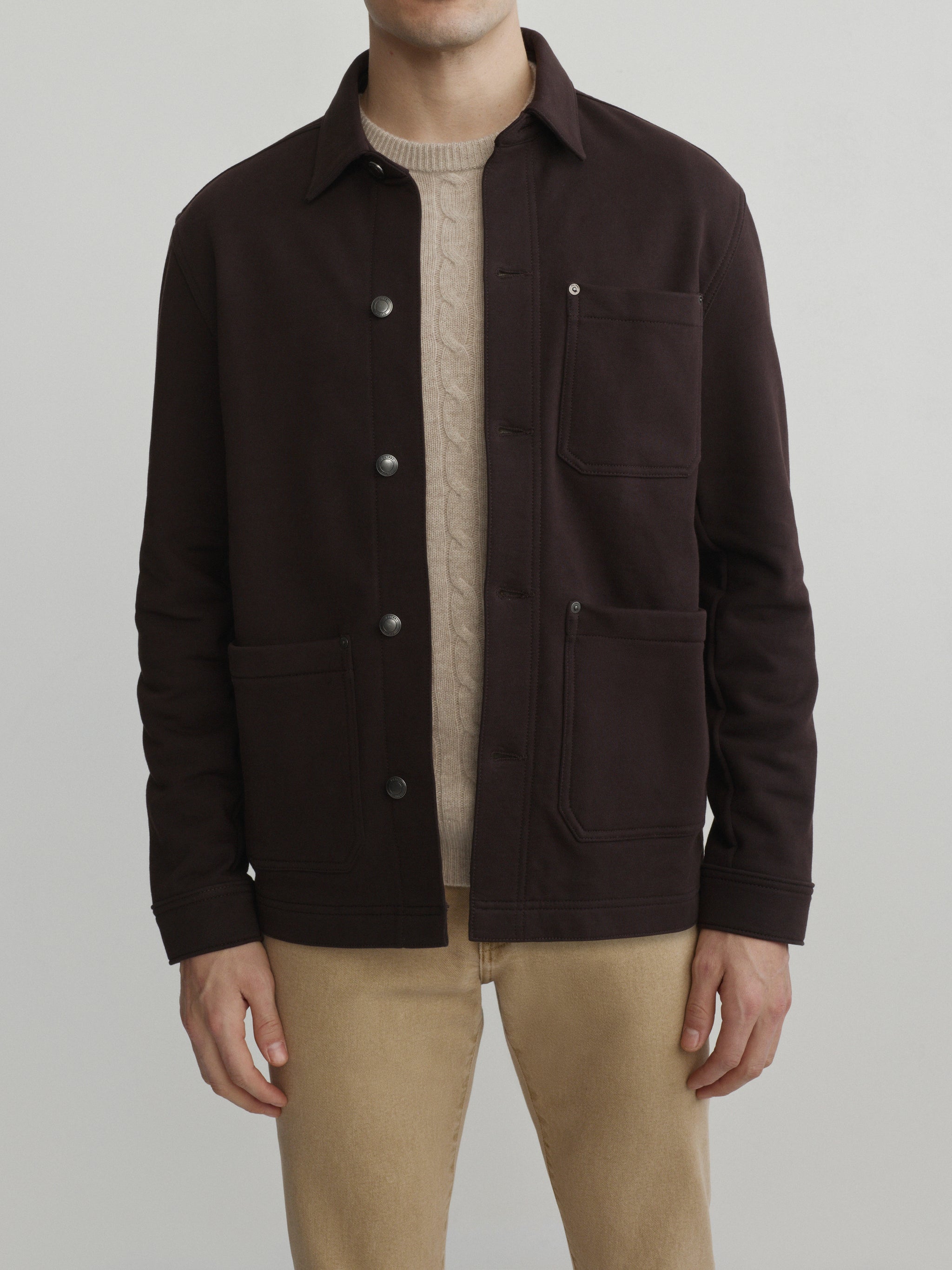 Sean Knit Shirt Jacket | Tobacco