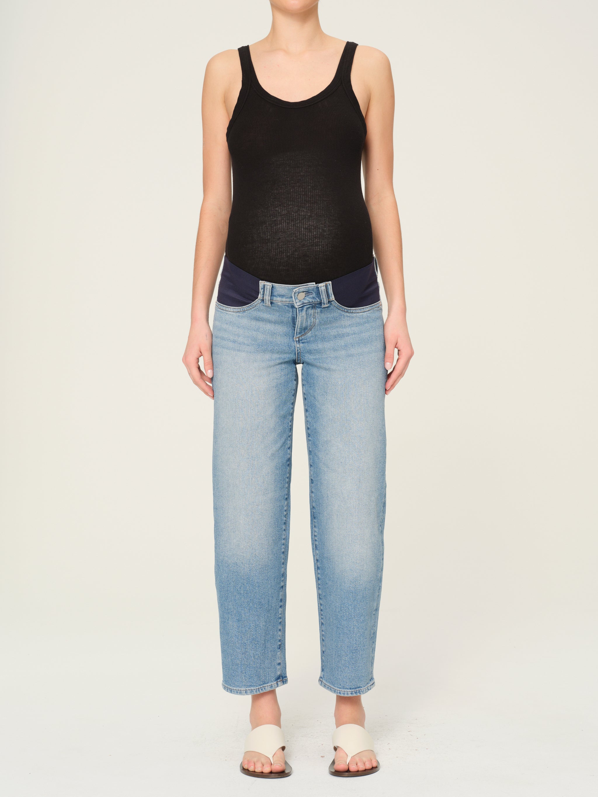 Thea Boyfriend Maternity Relaxed Tapered Jeans | Ravello