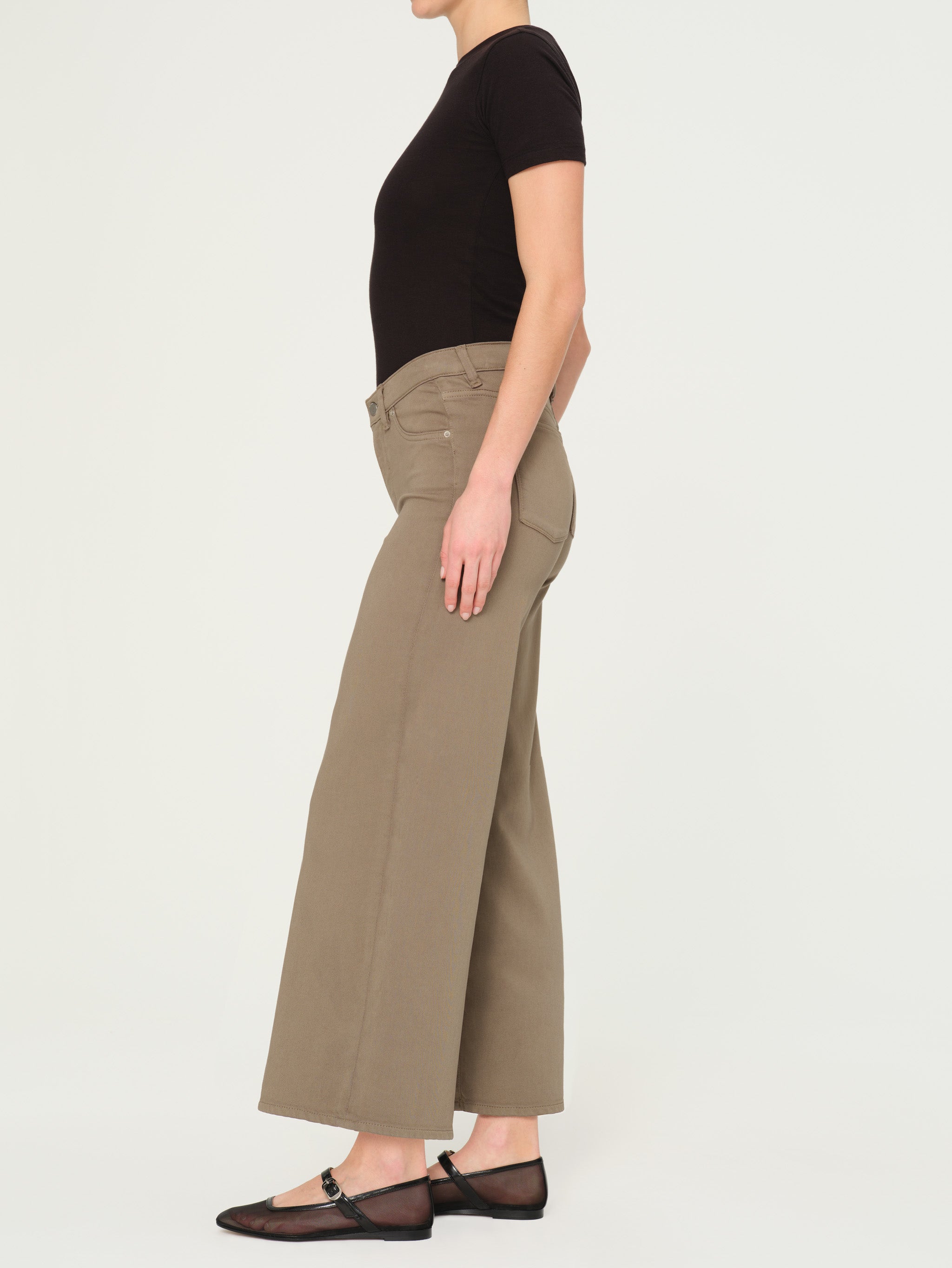 Hepburn Wide Leg High Rise Ankle | Coastal Marsh