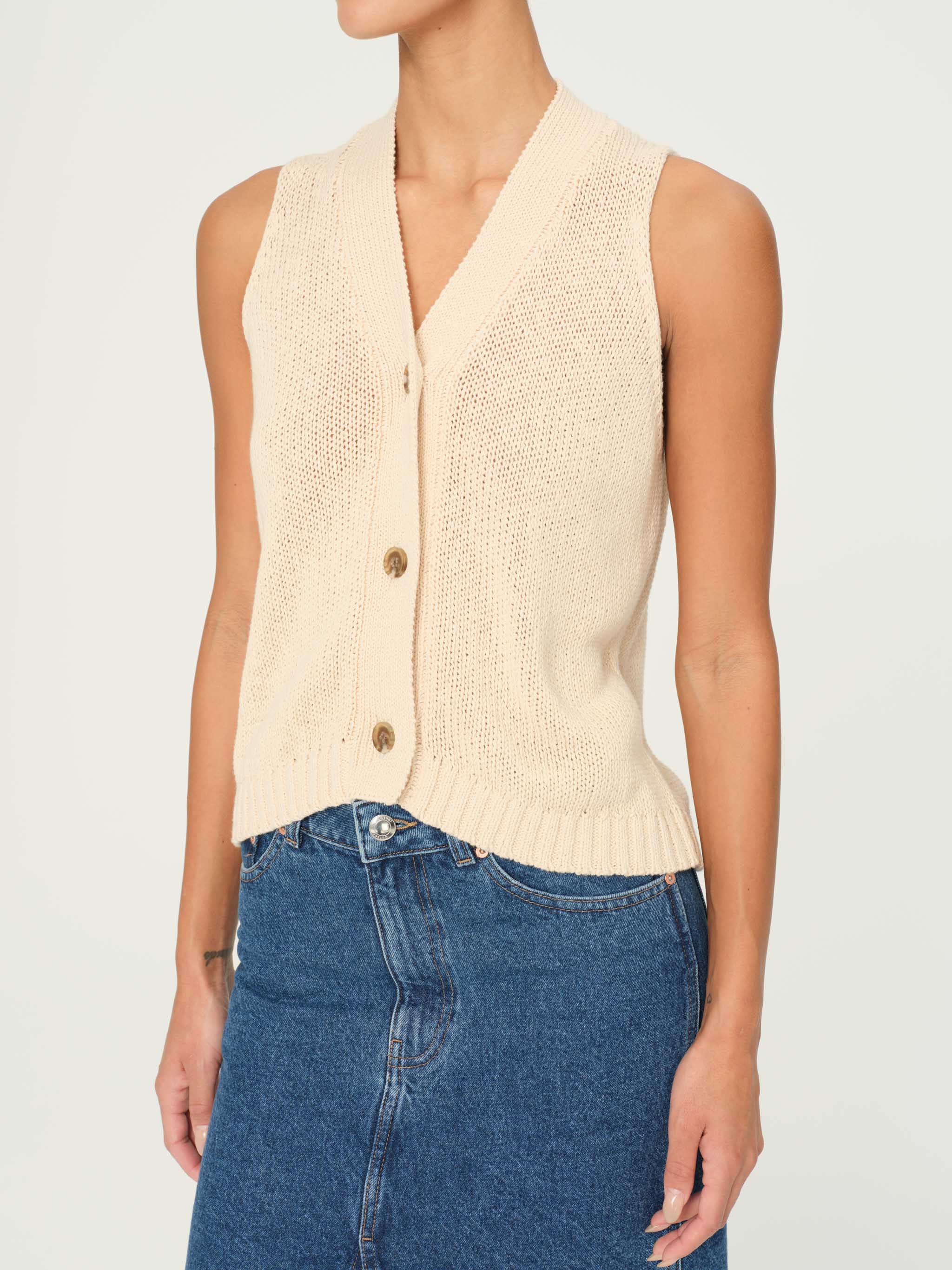 Inessa Sweater Vest | Natural