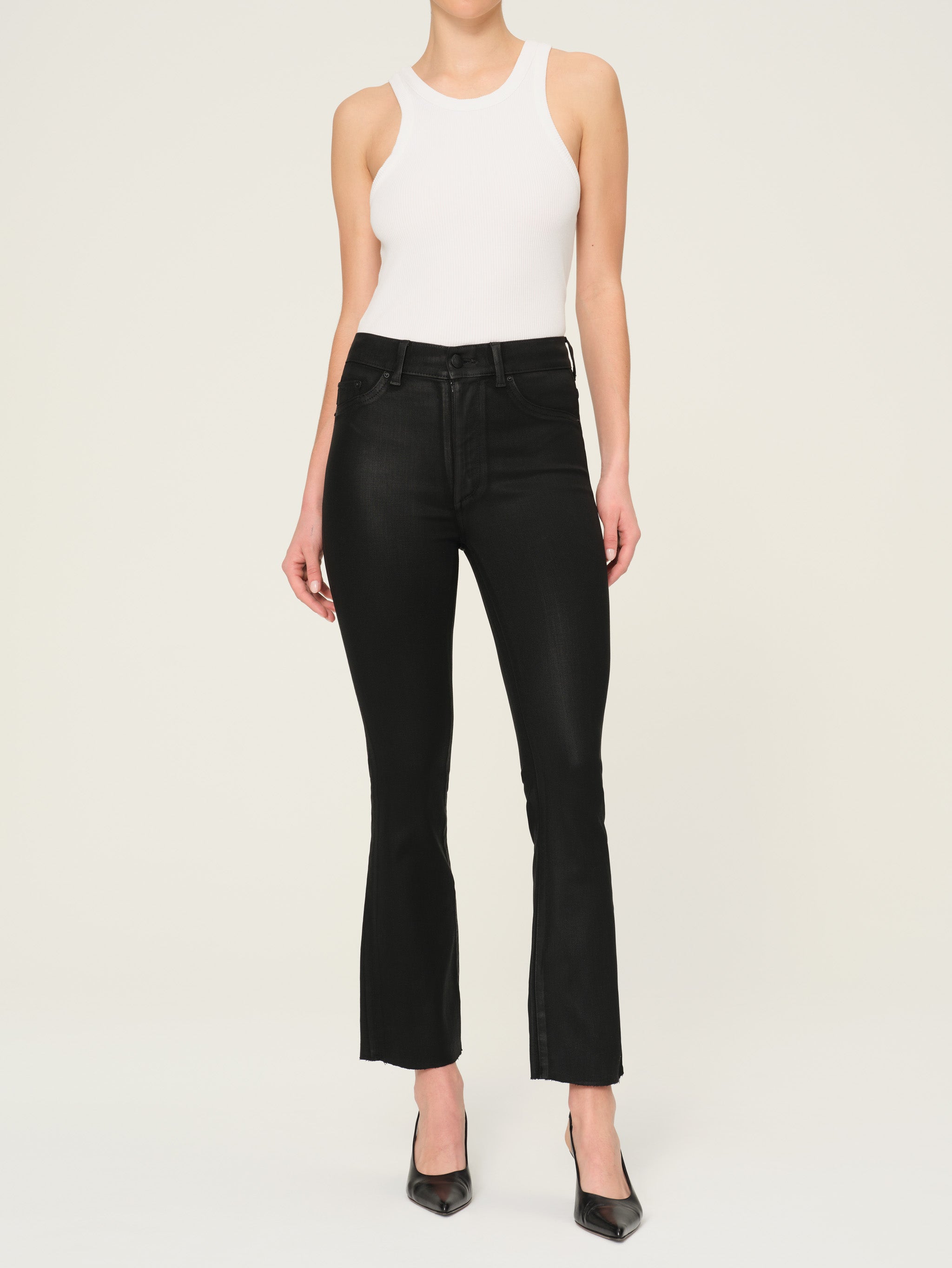 Bridget Boot High Rise Instasculpt™ Crop Jeans | Black Coated