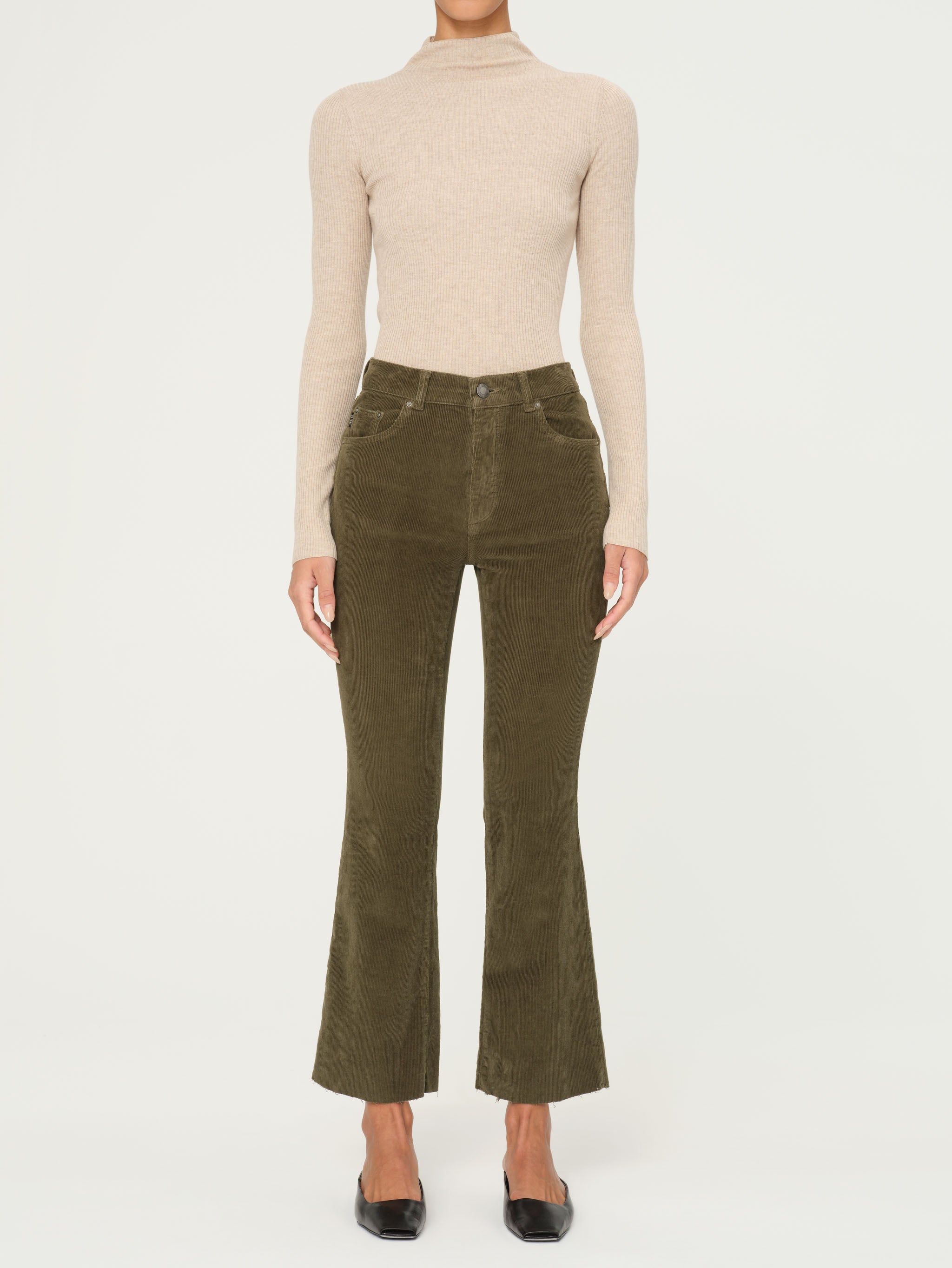 women's long sleeve khaki top
