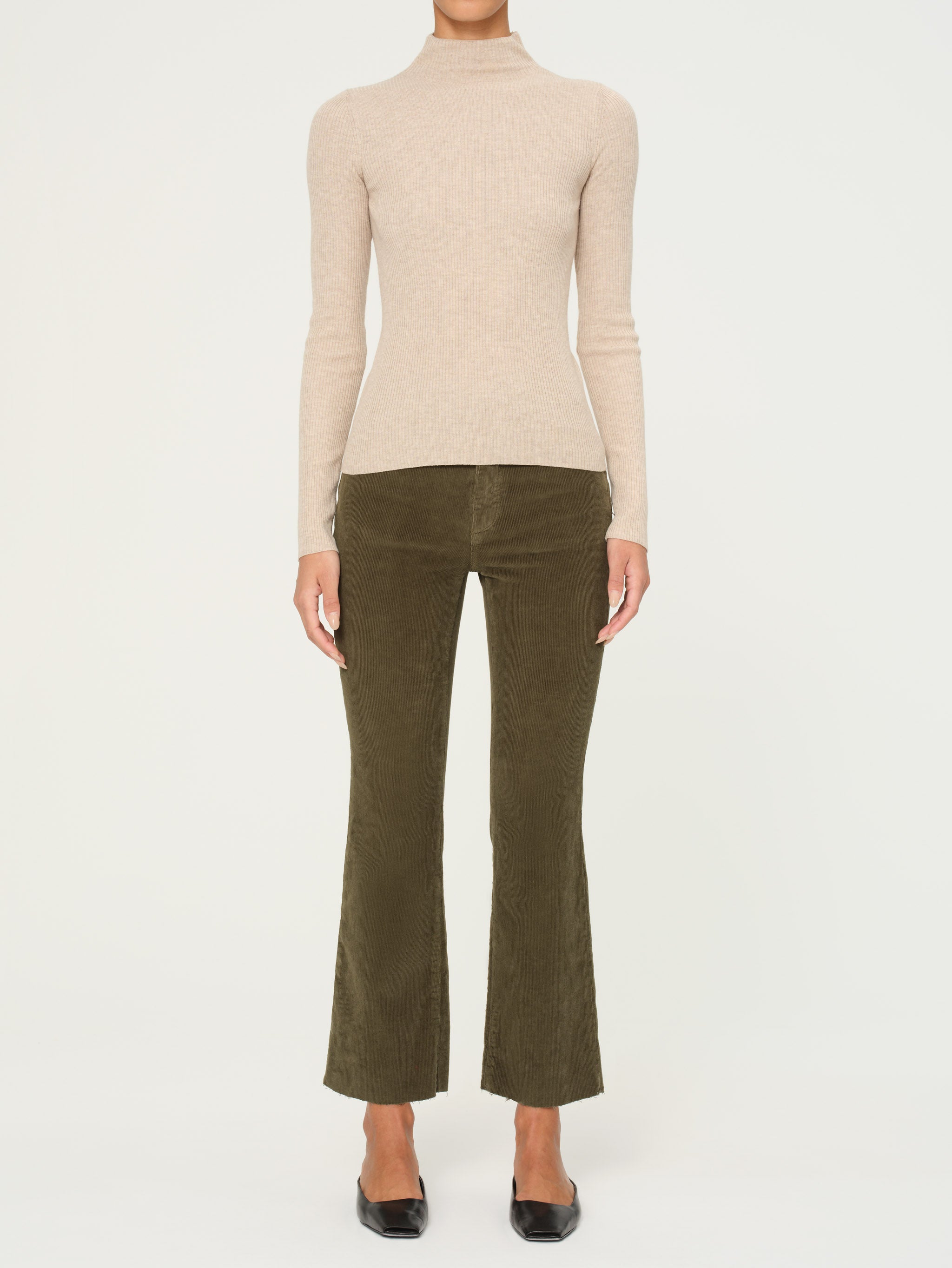 women's long sleeve khaki top