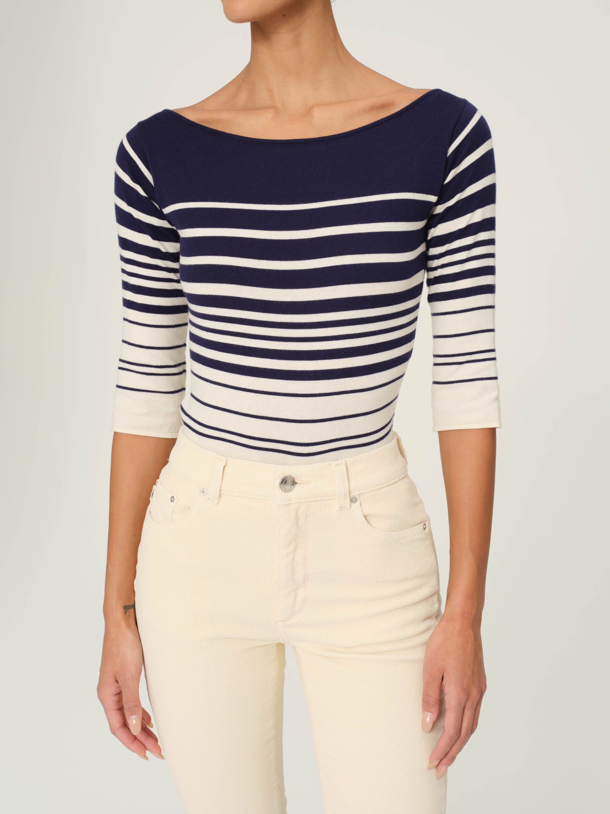 Boatneck Top | Marine Stripe