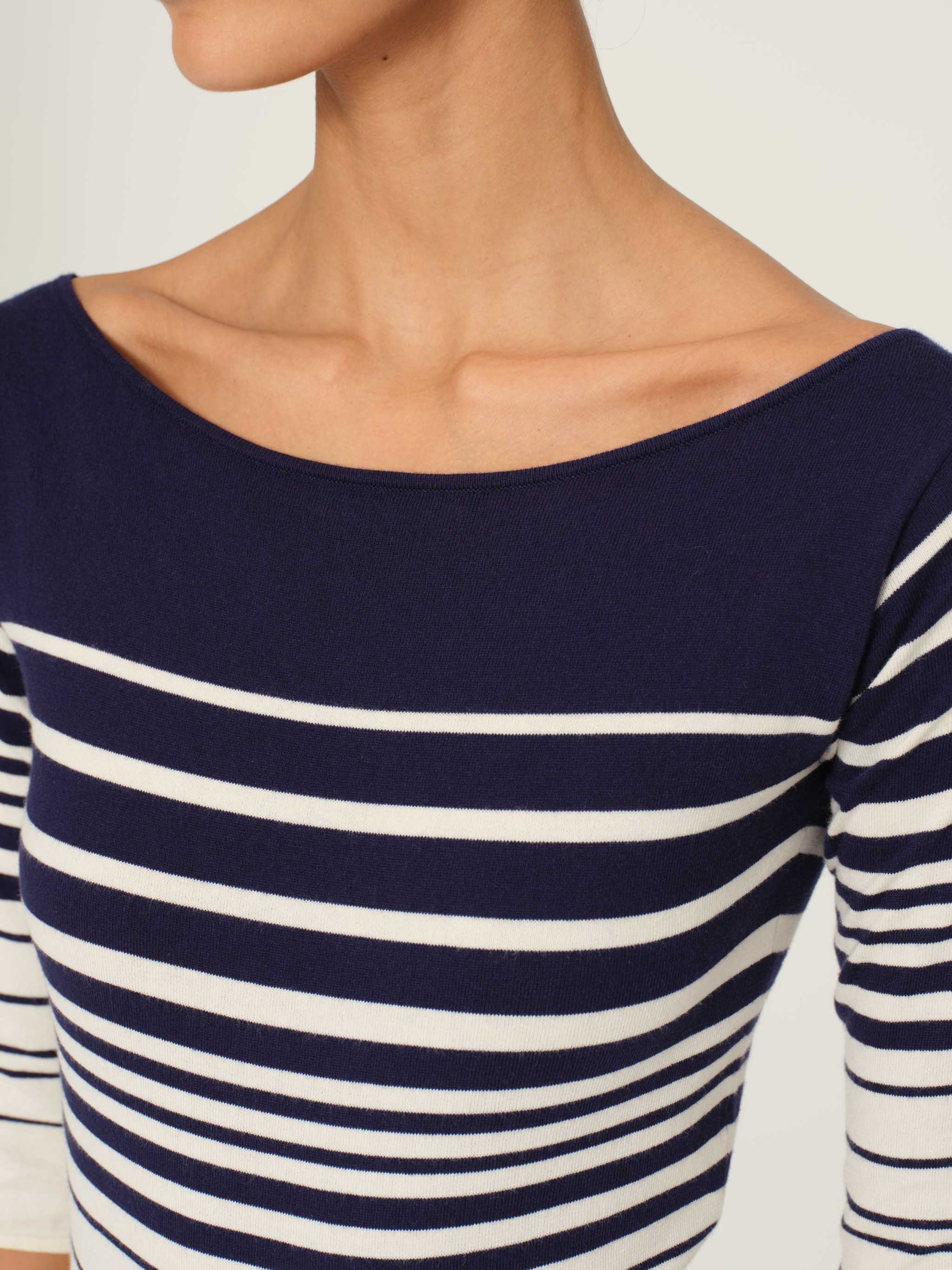 Boatneck Top | Marine Stripe