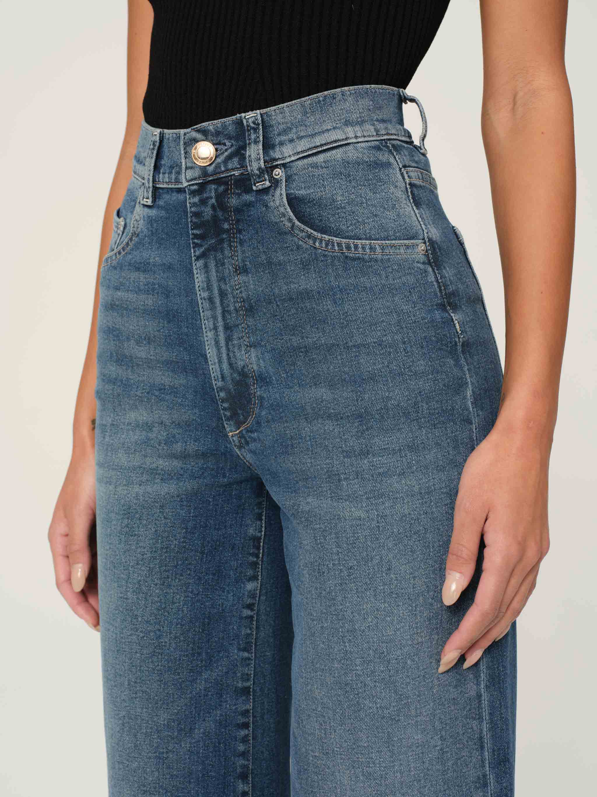 Hepburn Wide Leg High Rise Ankle Jeans | Seagate