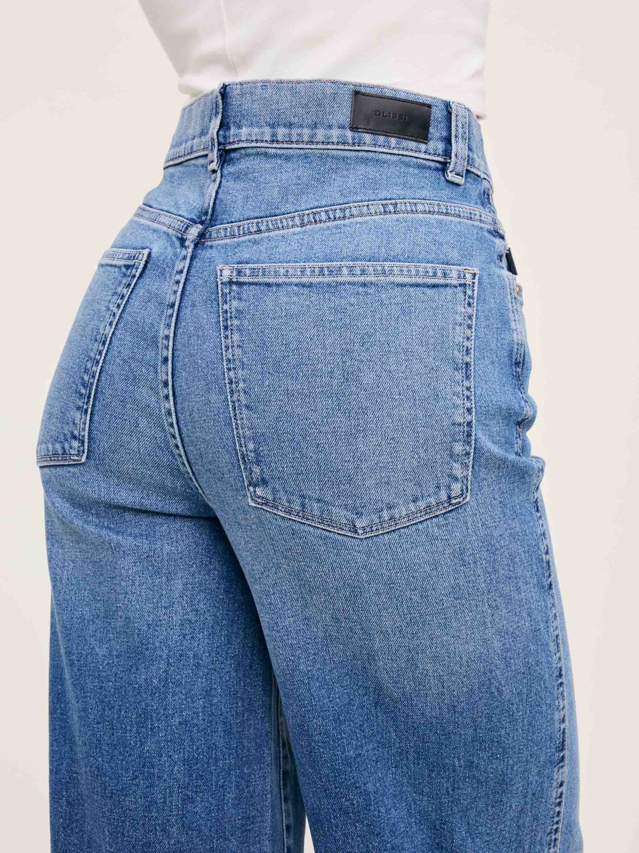 Women's High Rise Wide Leg Blue Jeans