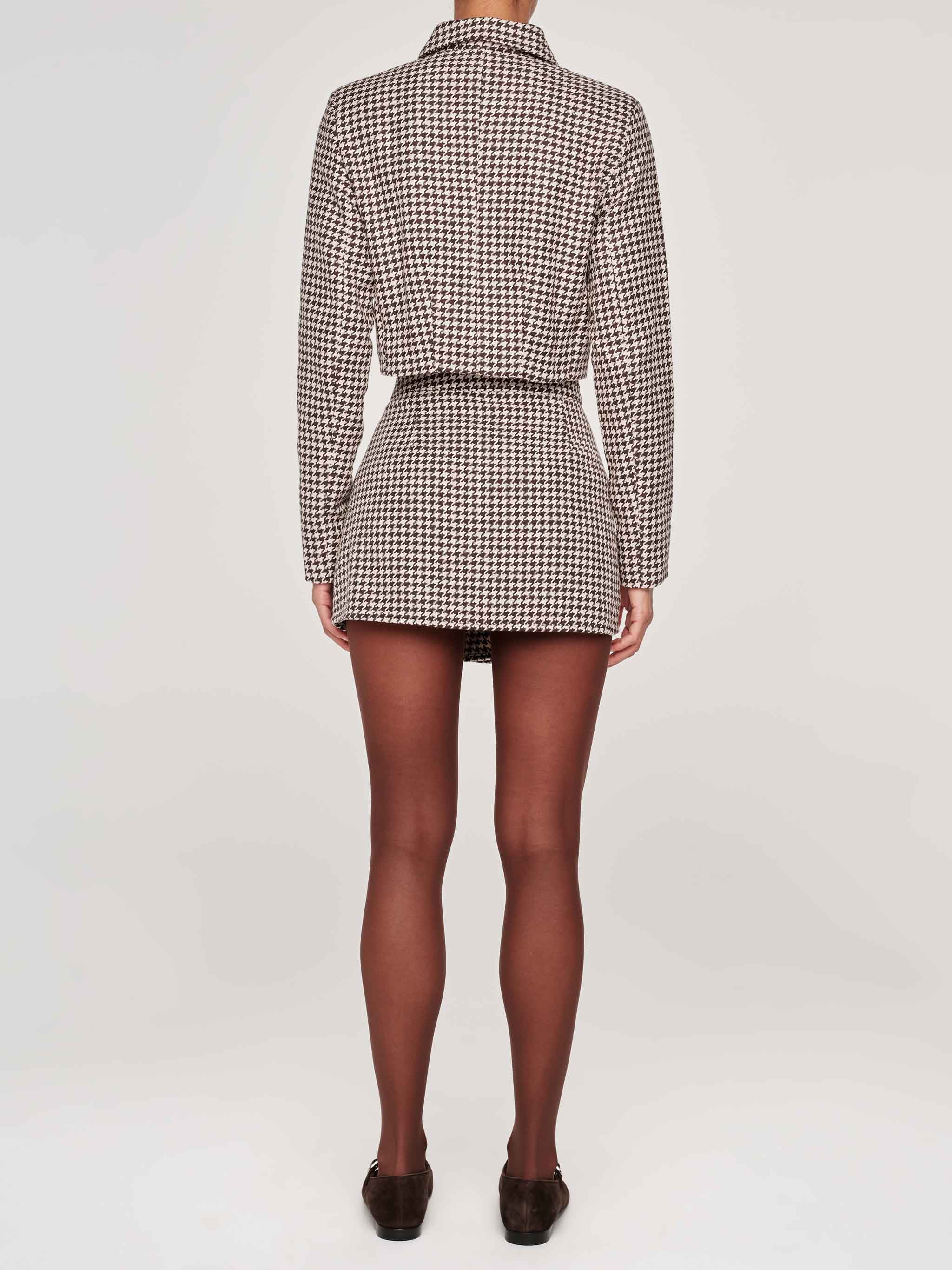 Andi Wrap Skirt Mini | Houndstooth