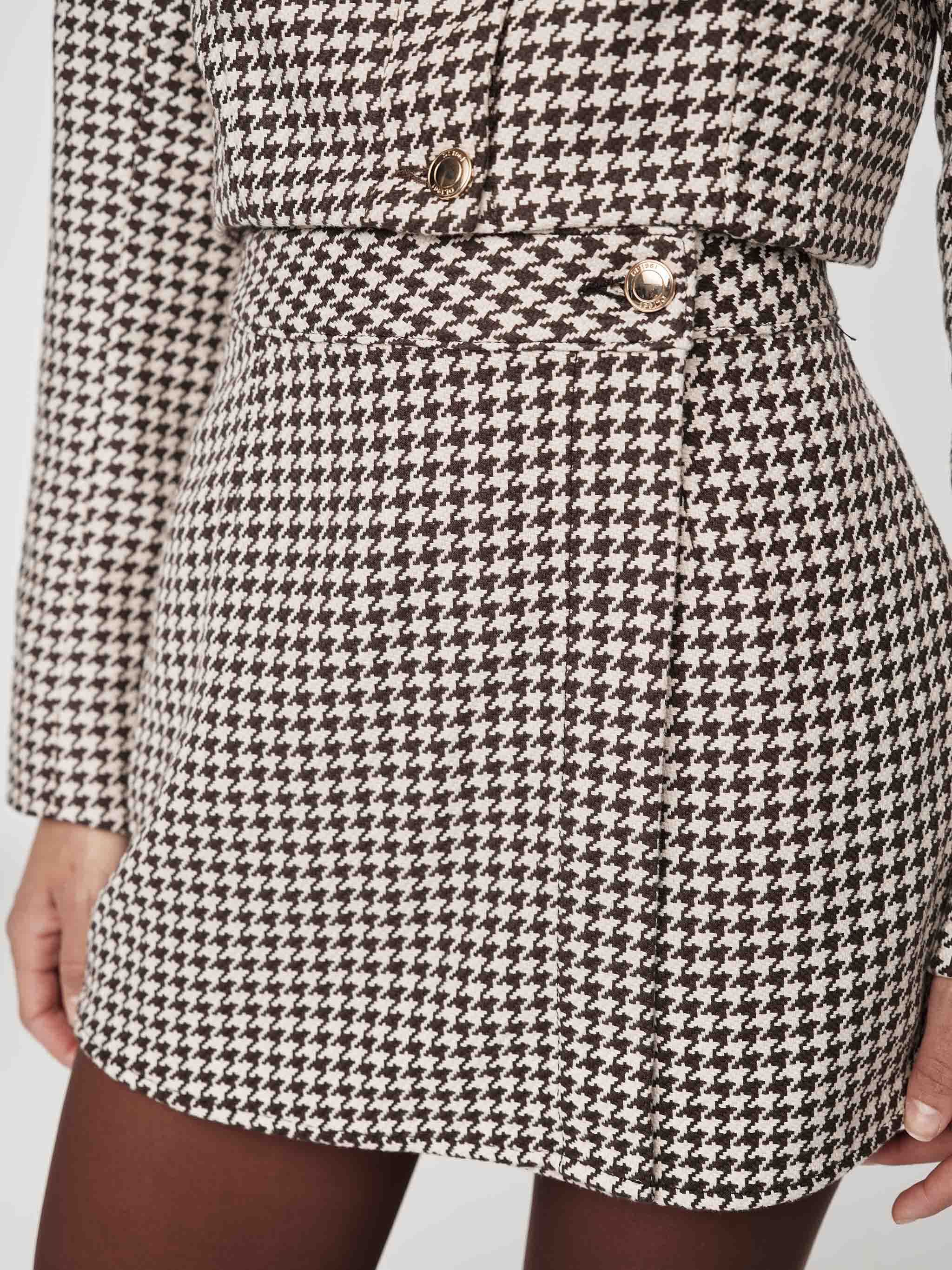 Andi Wrap Skirt Mini | Houndstooth