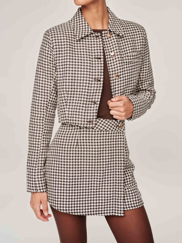 Andi Wrap Skirt Mini | Houndstooth