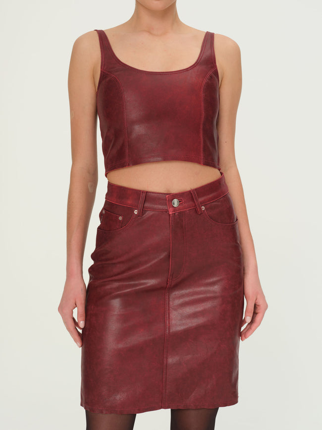 Cary Tank | Burgundy Leather