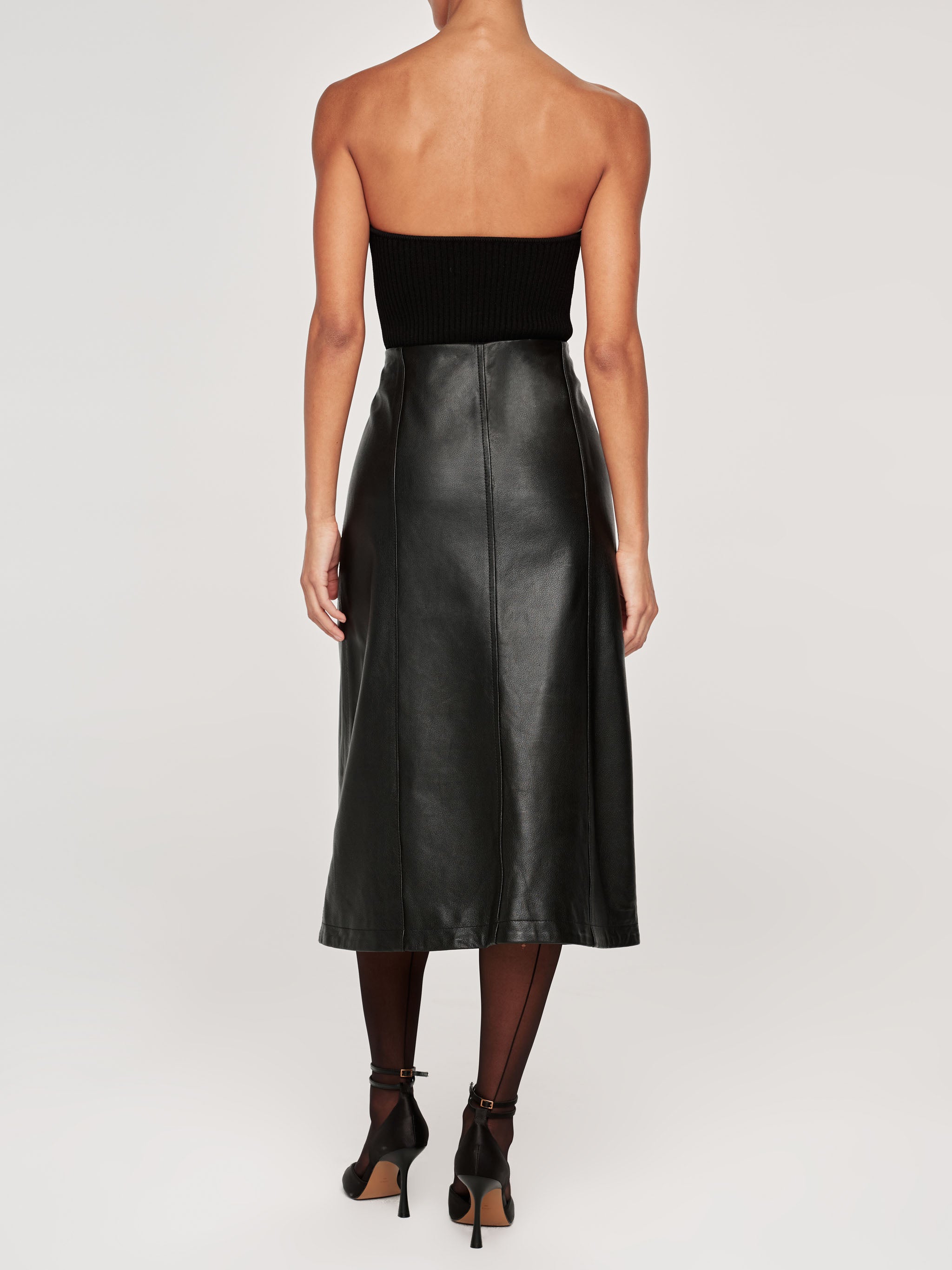 Alma Skirt Button Front | Obsidian