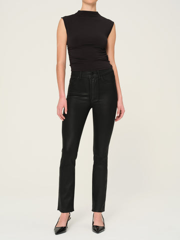 Halle Straight High Rise Instasculpt™ 29" Jeans | Black Coated