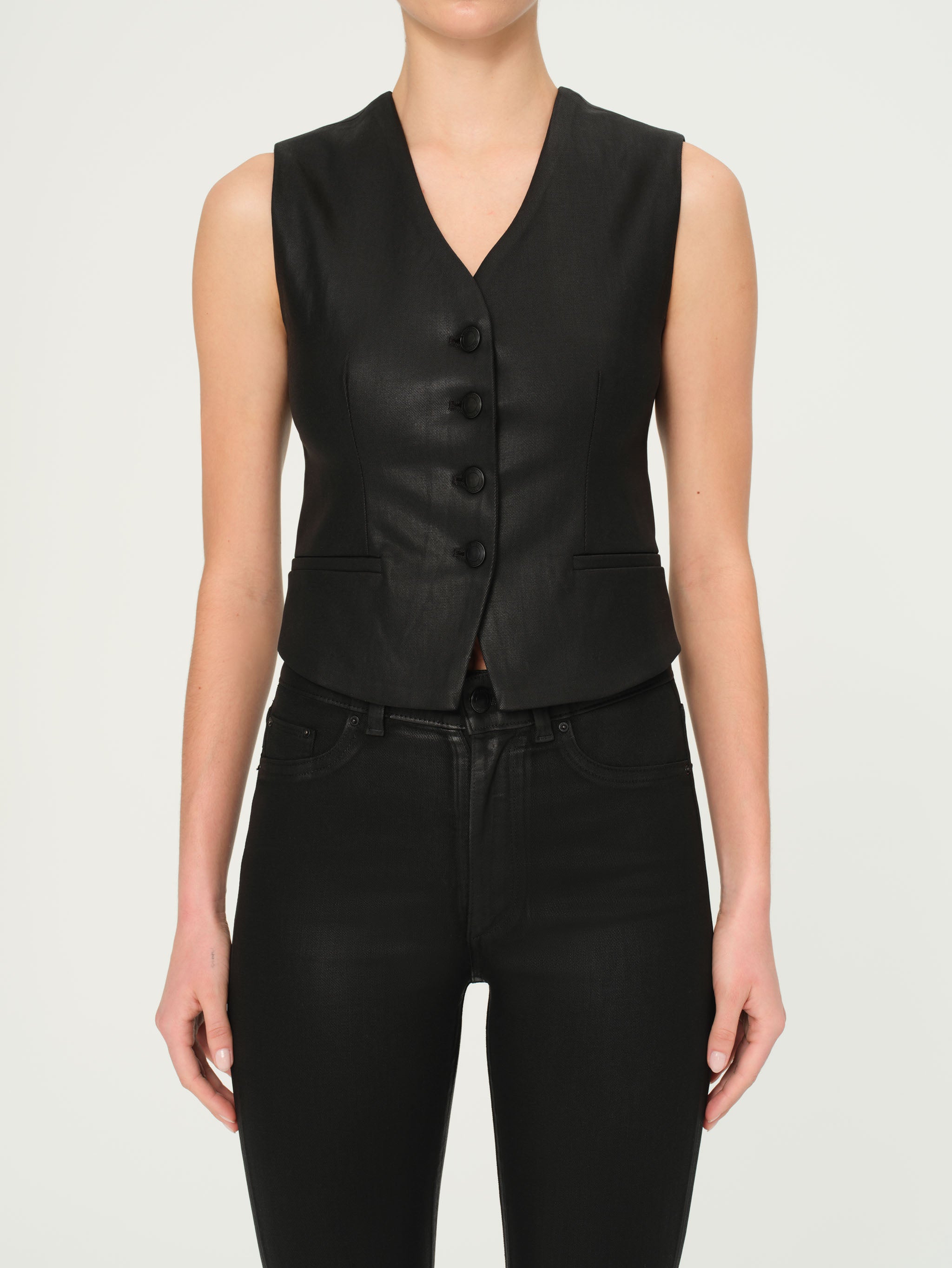 Tailored Vest | Black Coated