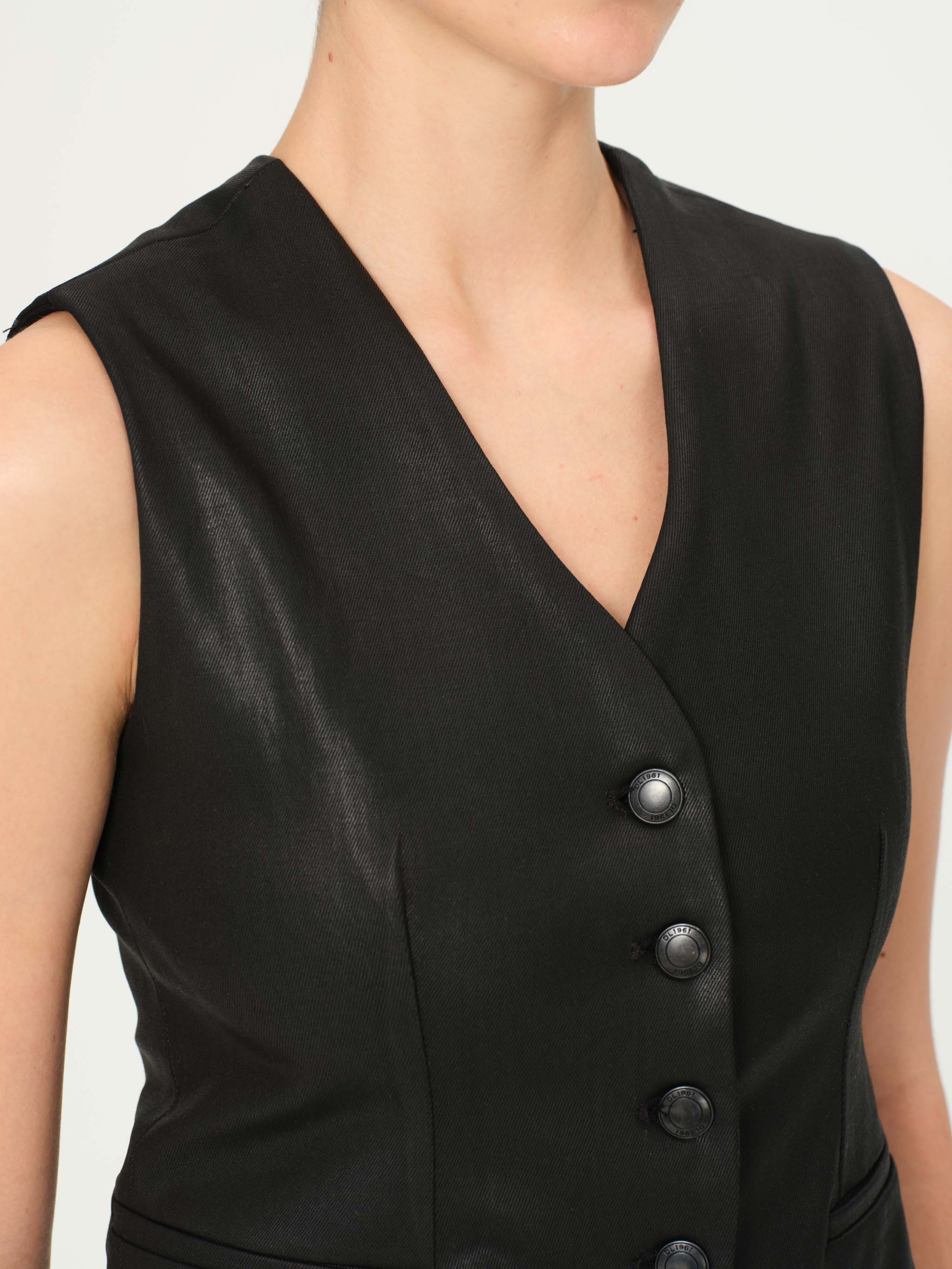 Tailored Vest | Black Coated