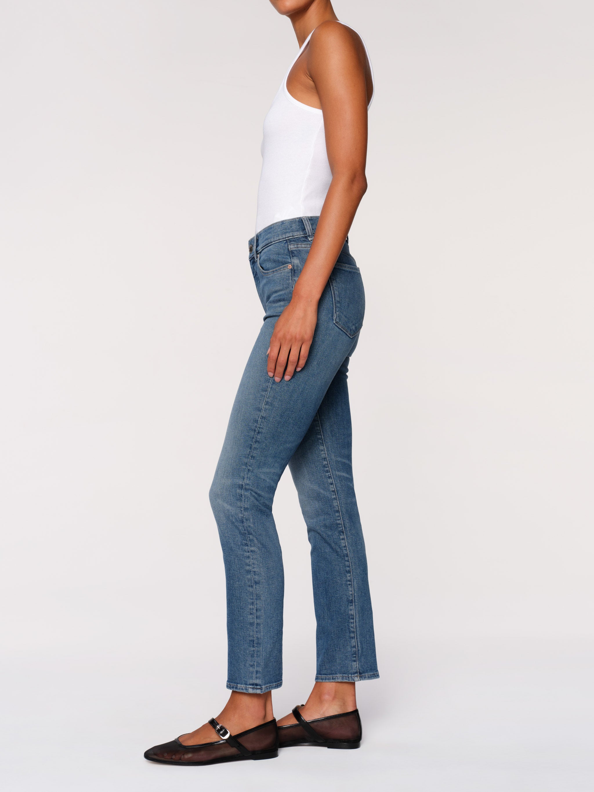 Mara Straight Mid Rise Instasculpt Ankle Jeans | Ocean City