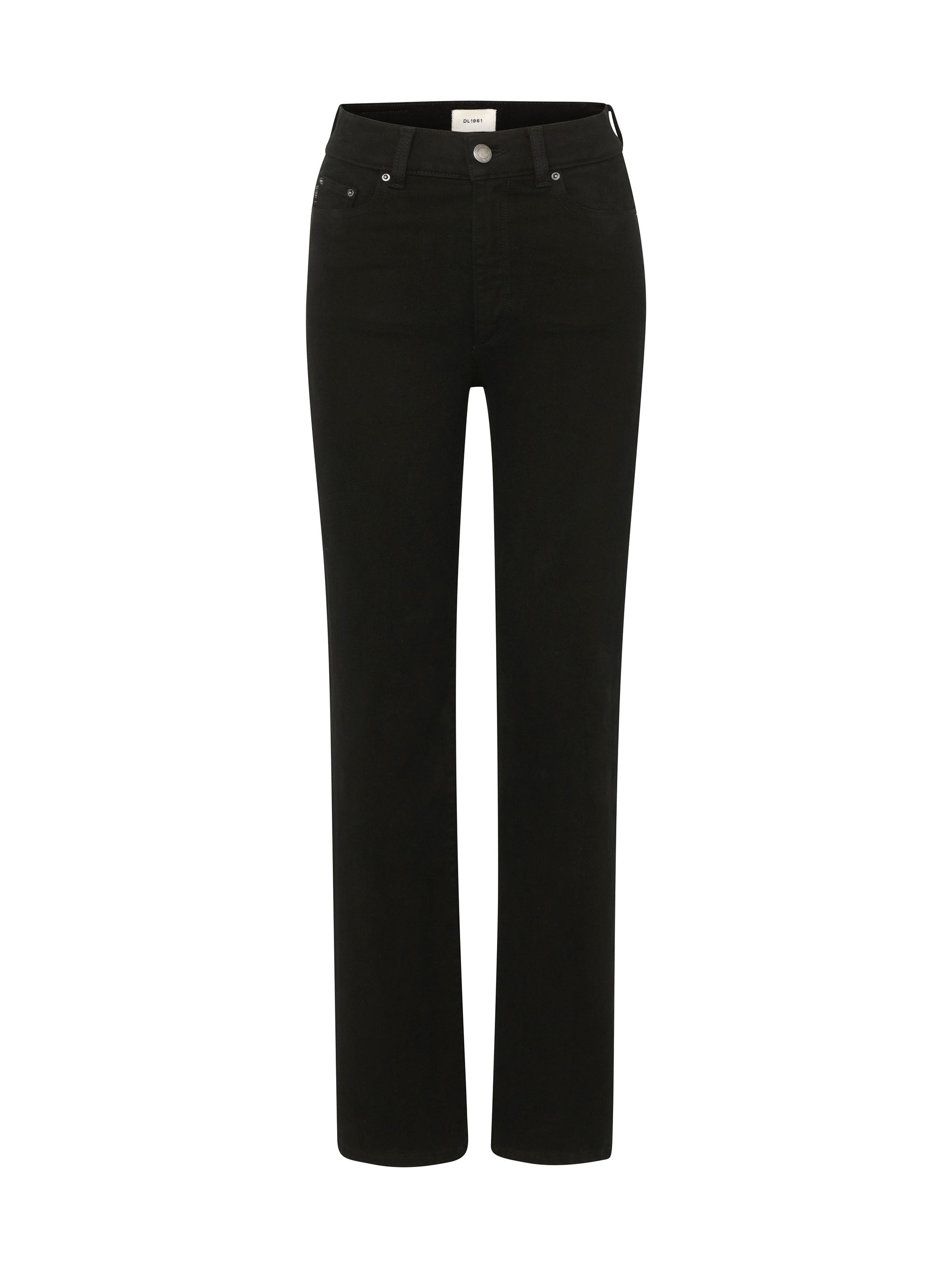 Halle Straight jeans in Black Peach, ghost-mannequin product shot on white, front view.