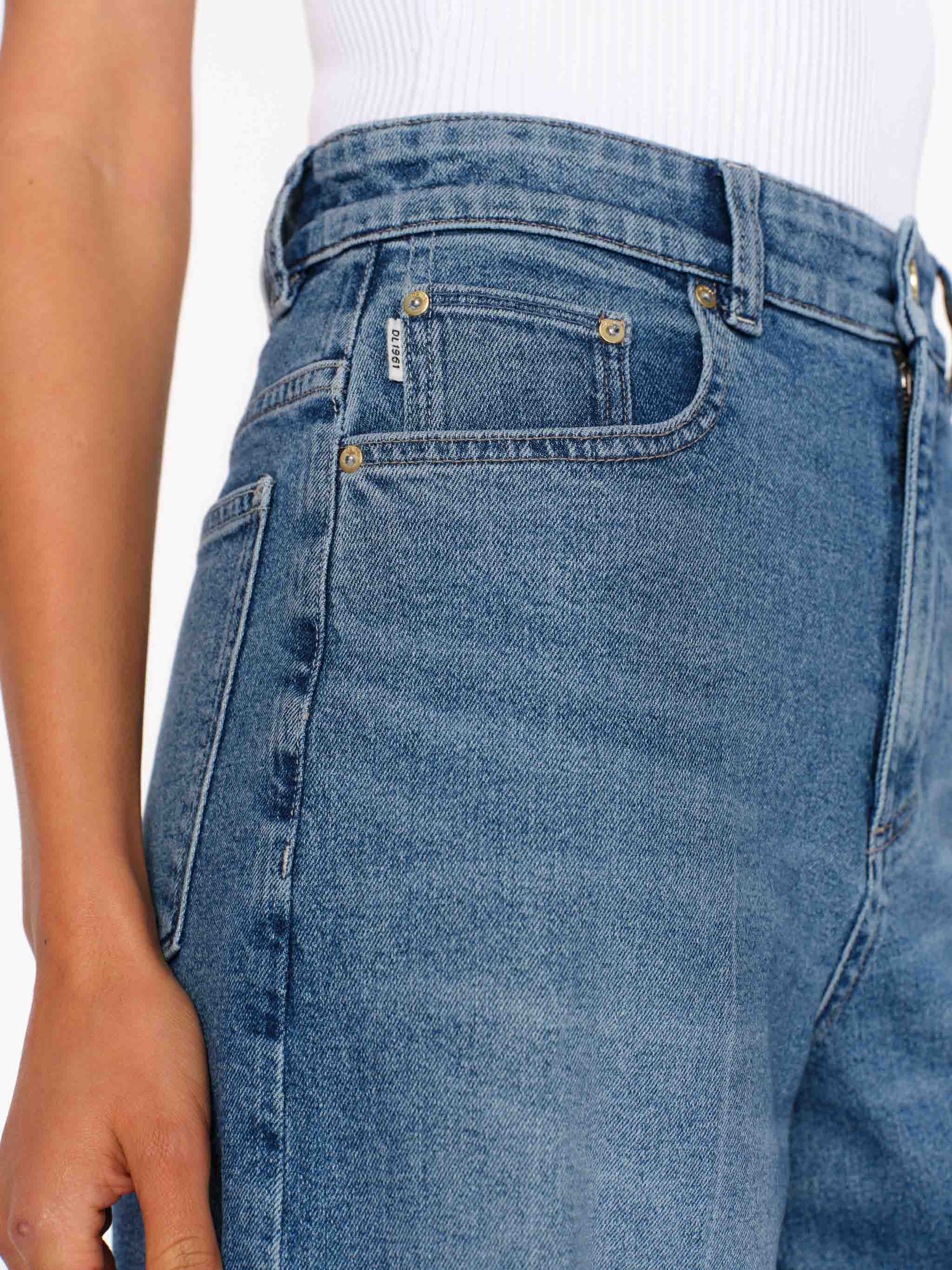 Women's High Rise Wide Leg Blue Jeans