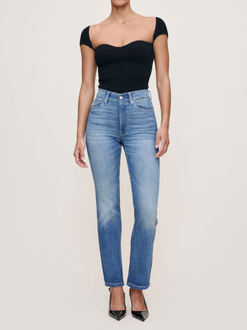 women's straight blue jean
