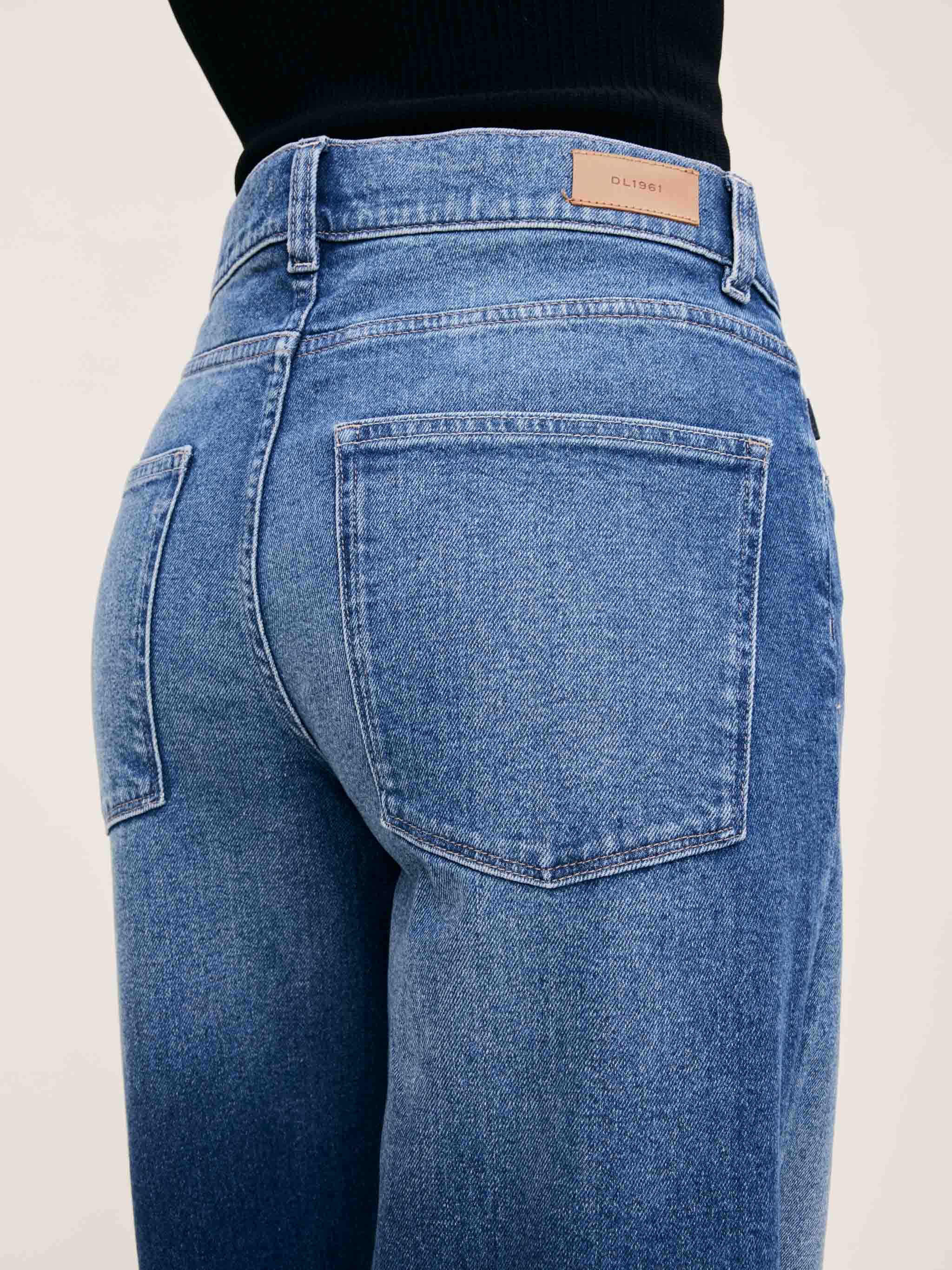 Women's Mid Rise WIde Leg Blue Jeans