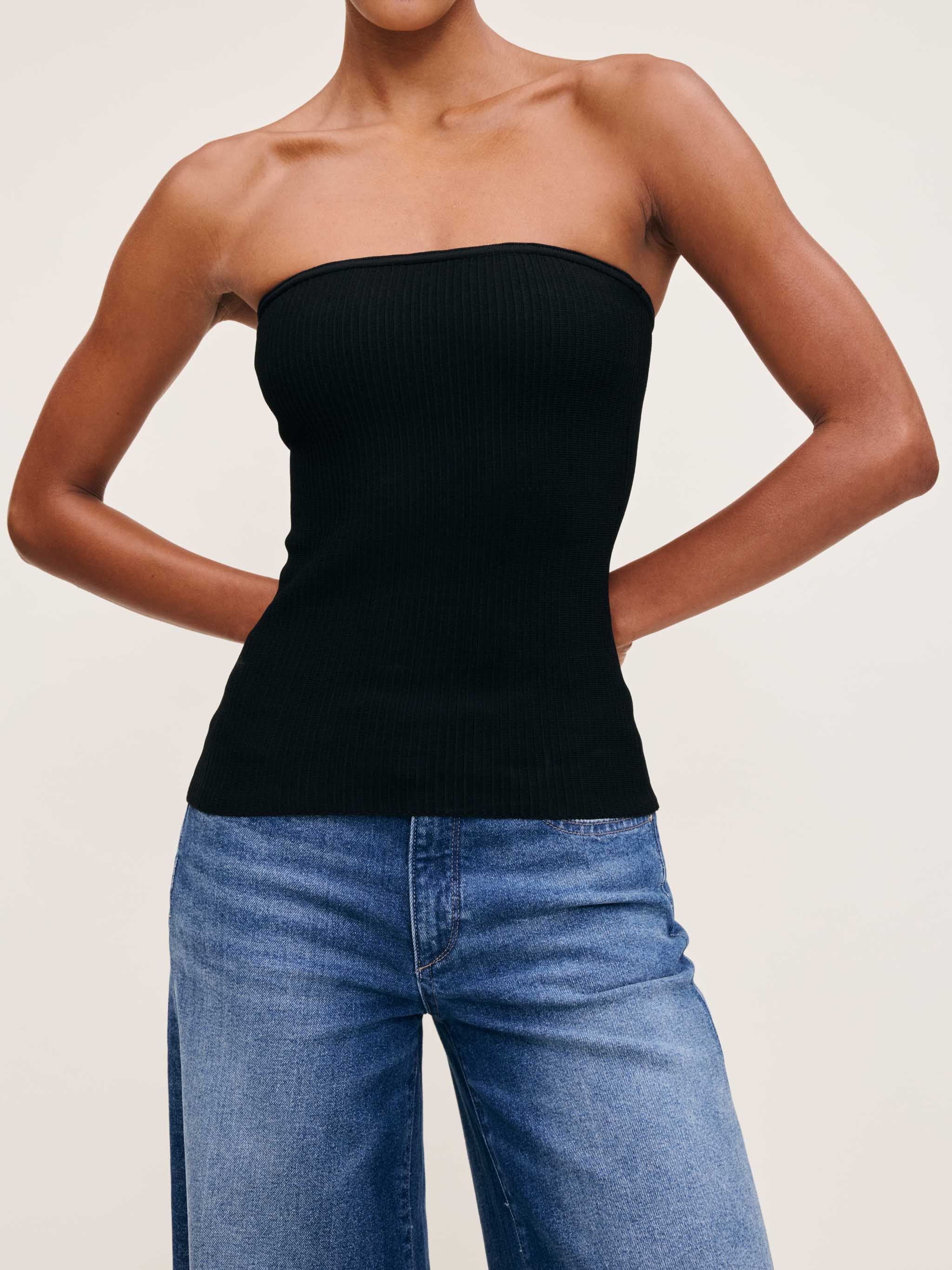 Women's Black Sculpting Tube Top