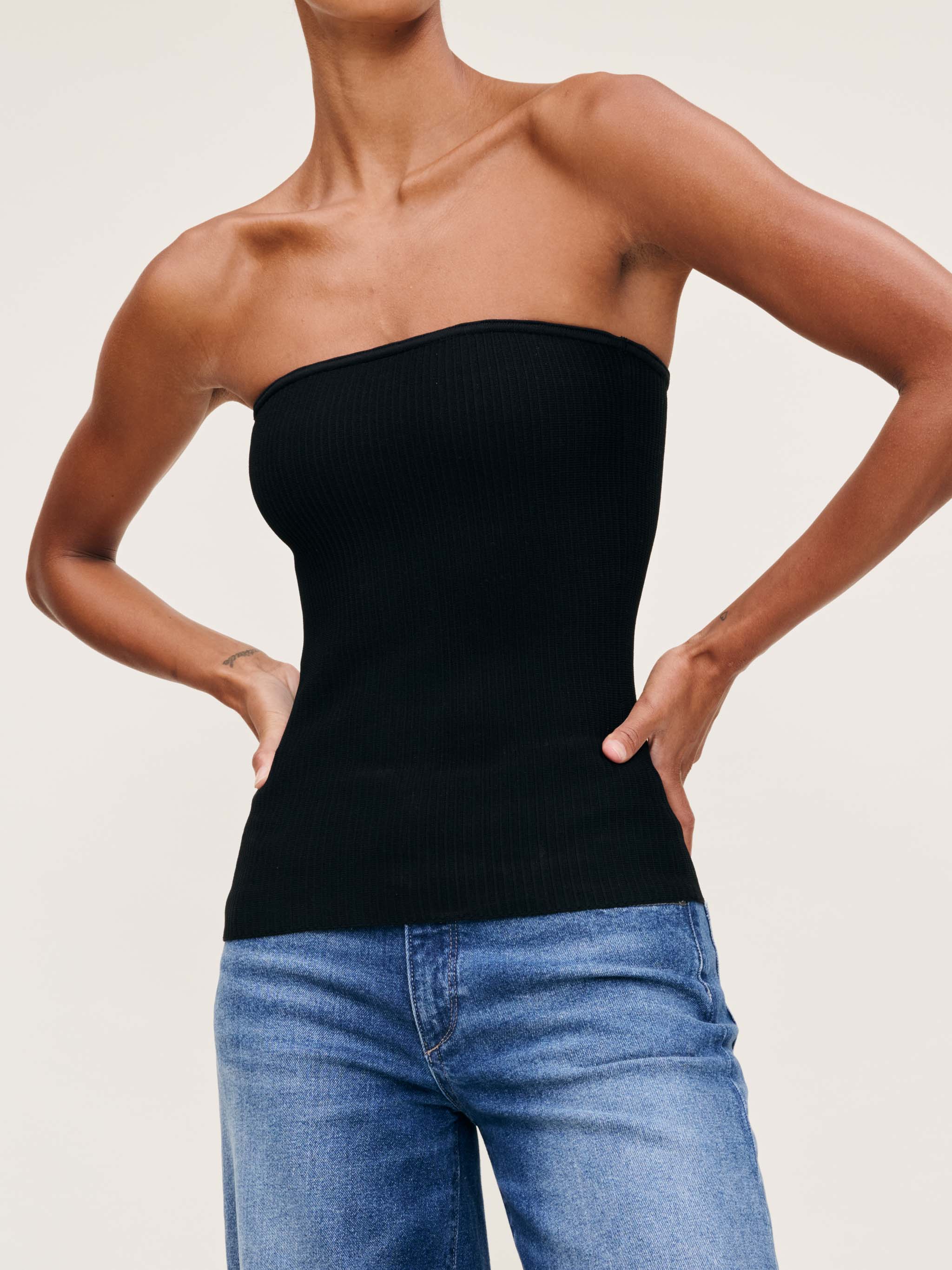 Women's Black Sculpting Tube Top