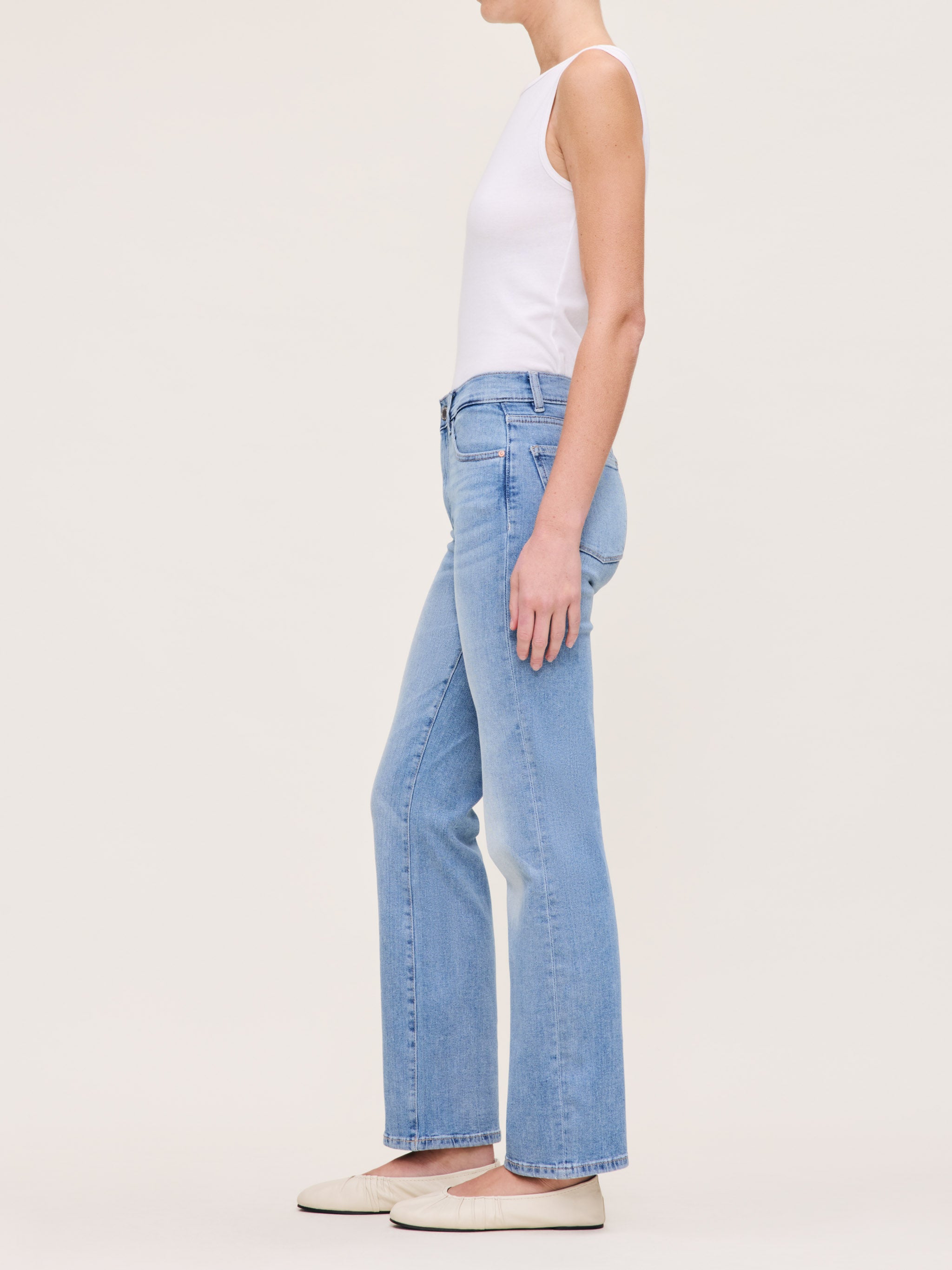 Women's High Rise Straight Leg Blue Jeans