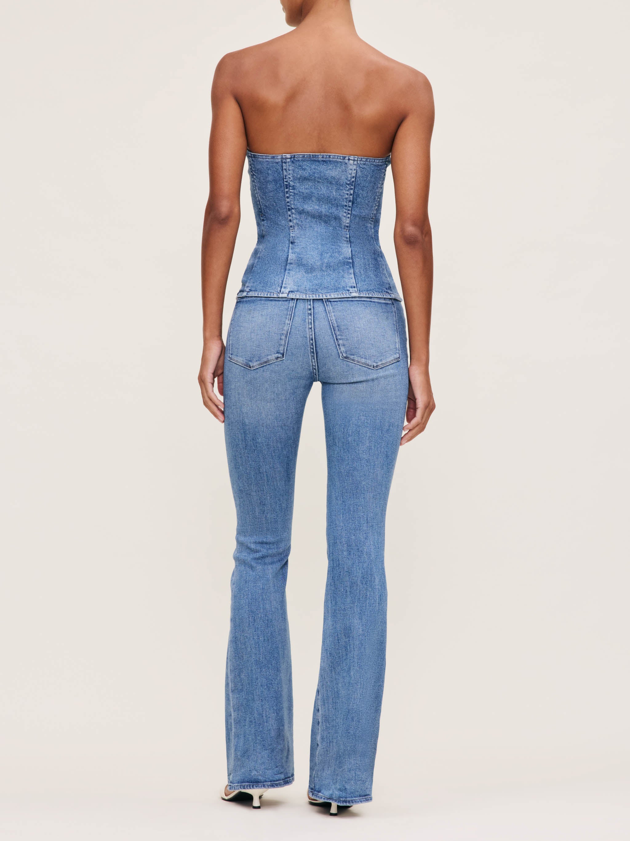 Women's Blue Denim Bustier Top