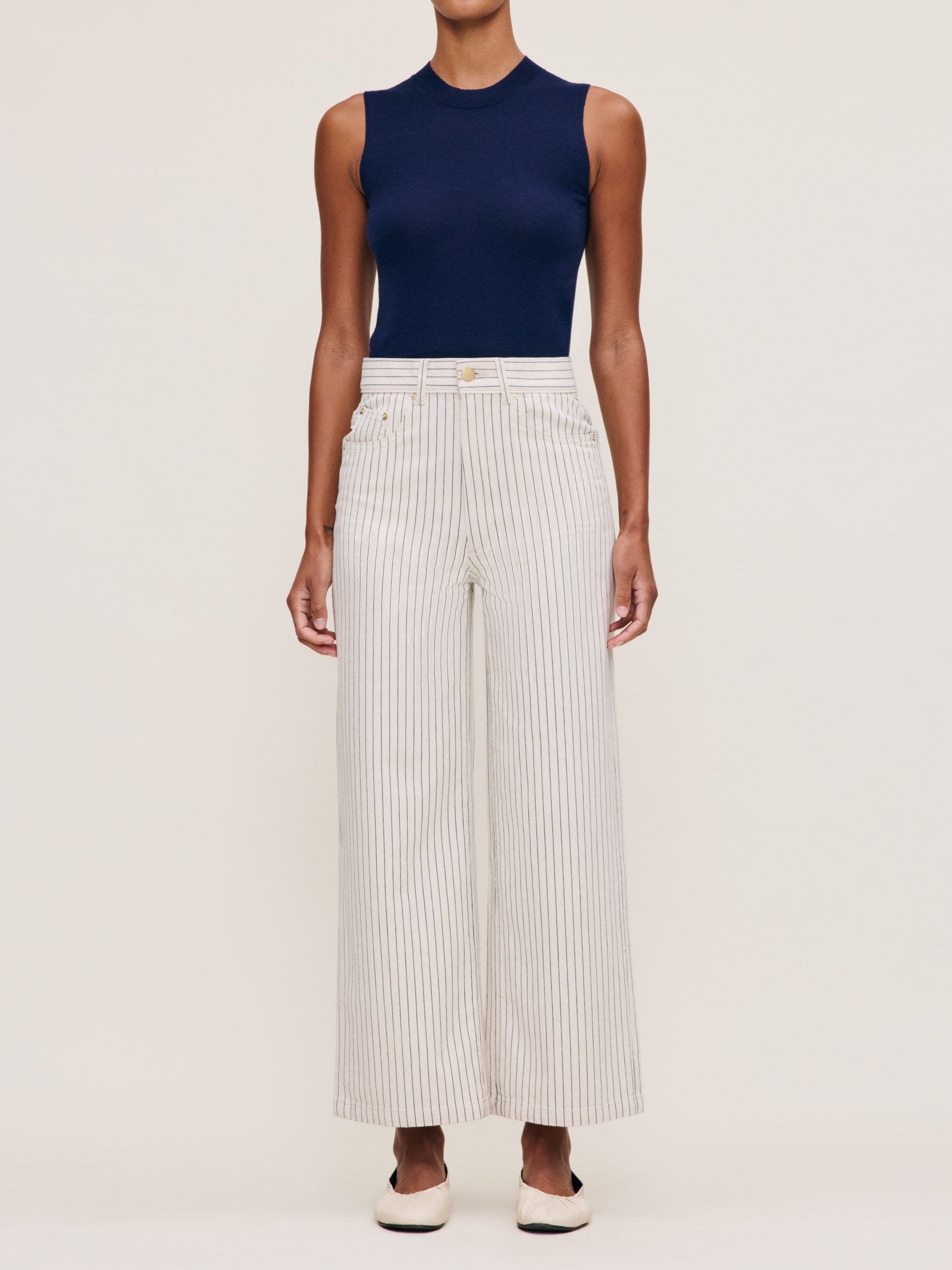 women's wide leg white jean