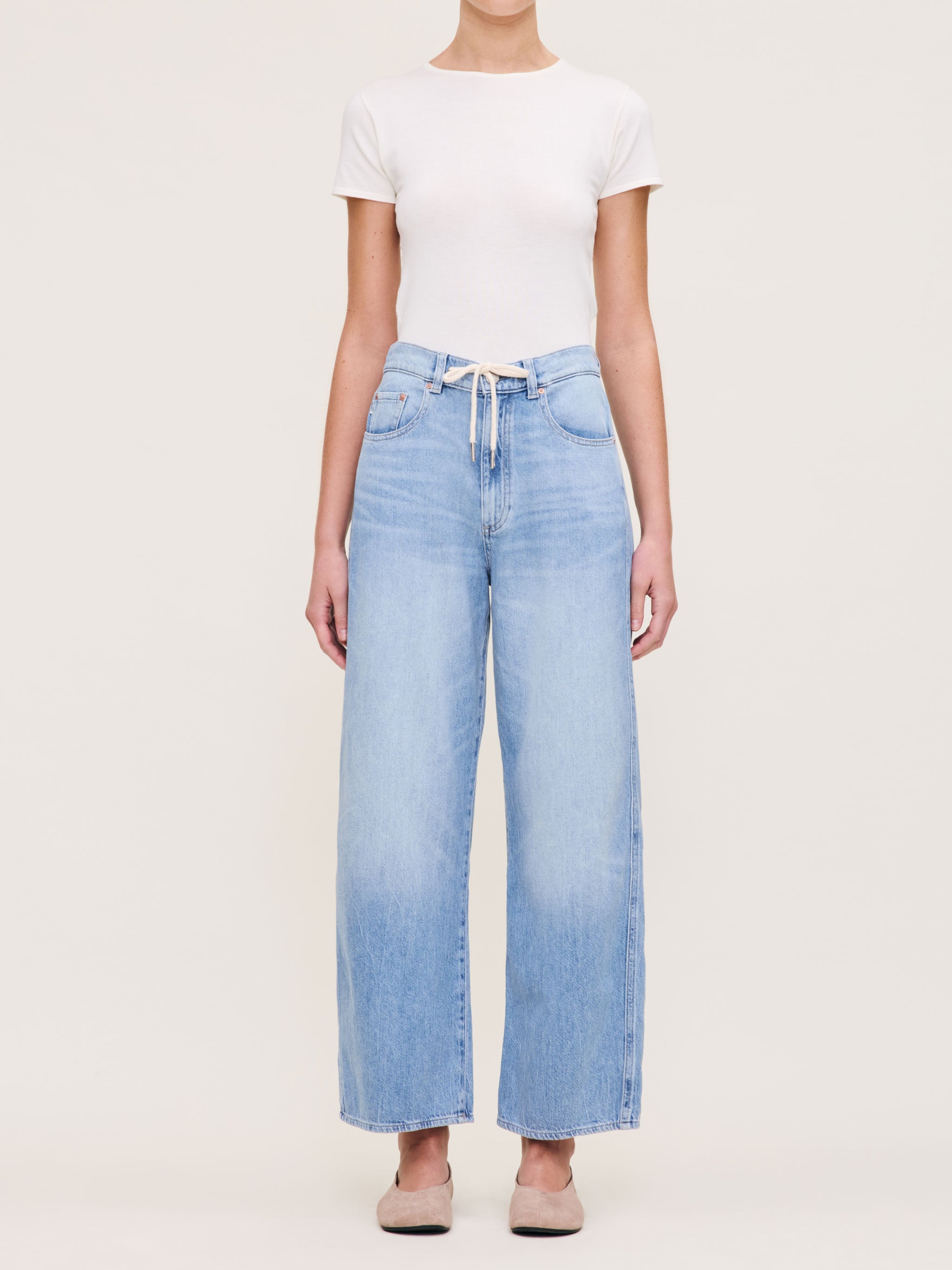 women's barrel blue jean