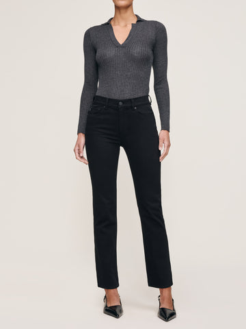 women's straight black jean