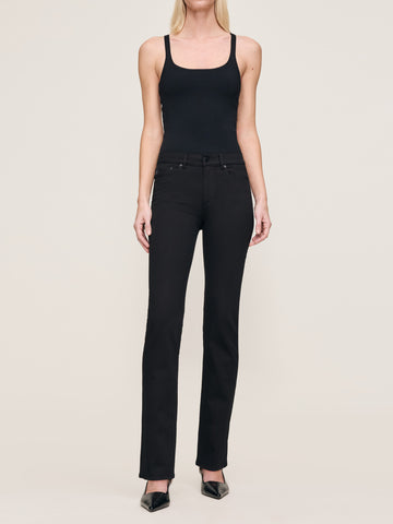 women's straight black jean