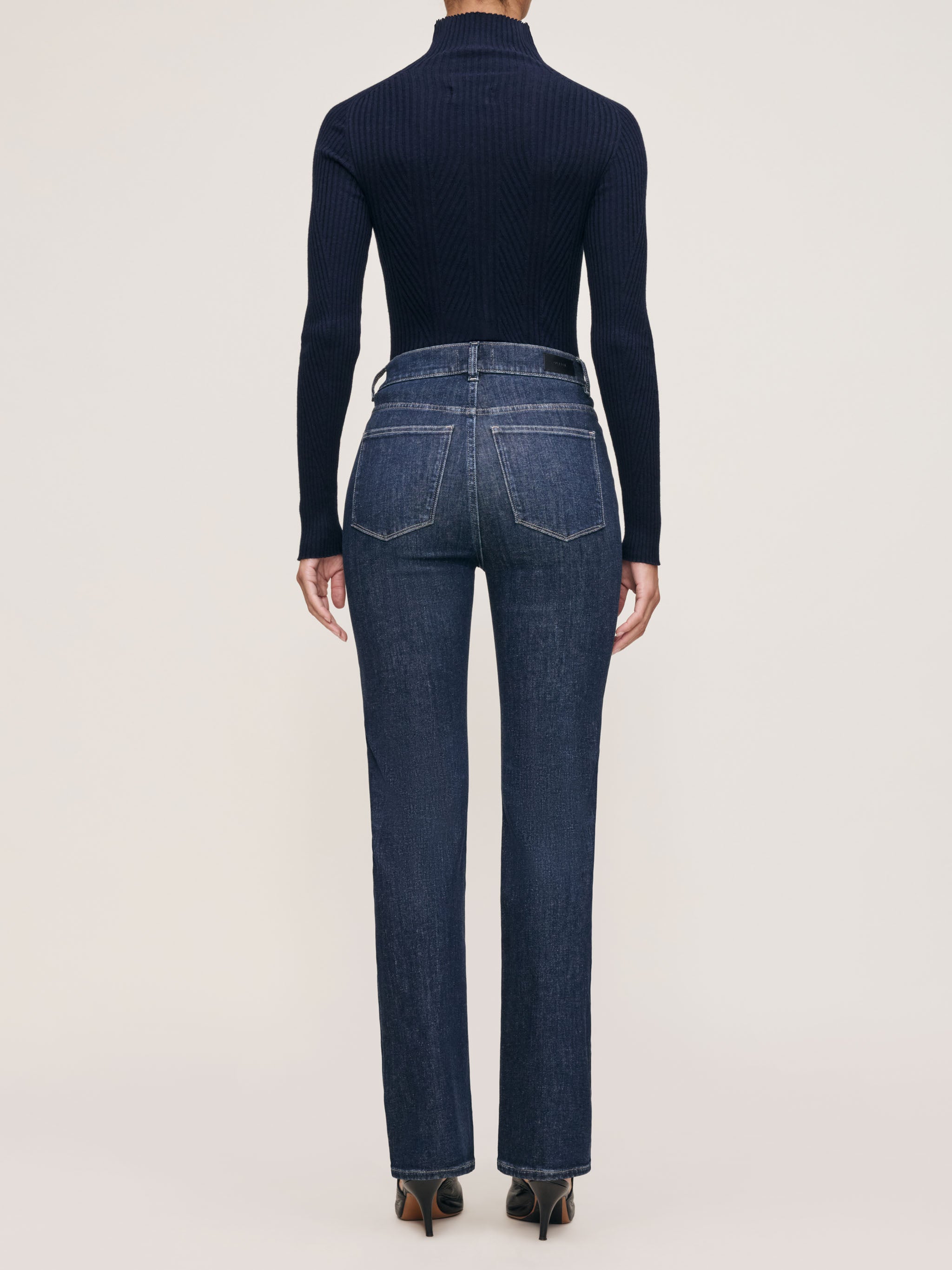 women's straight blue jean