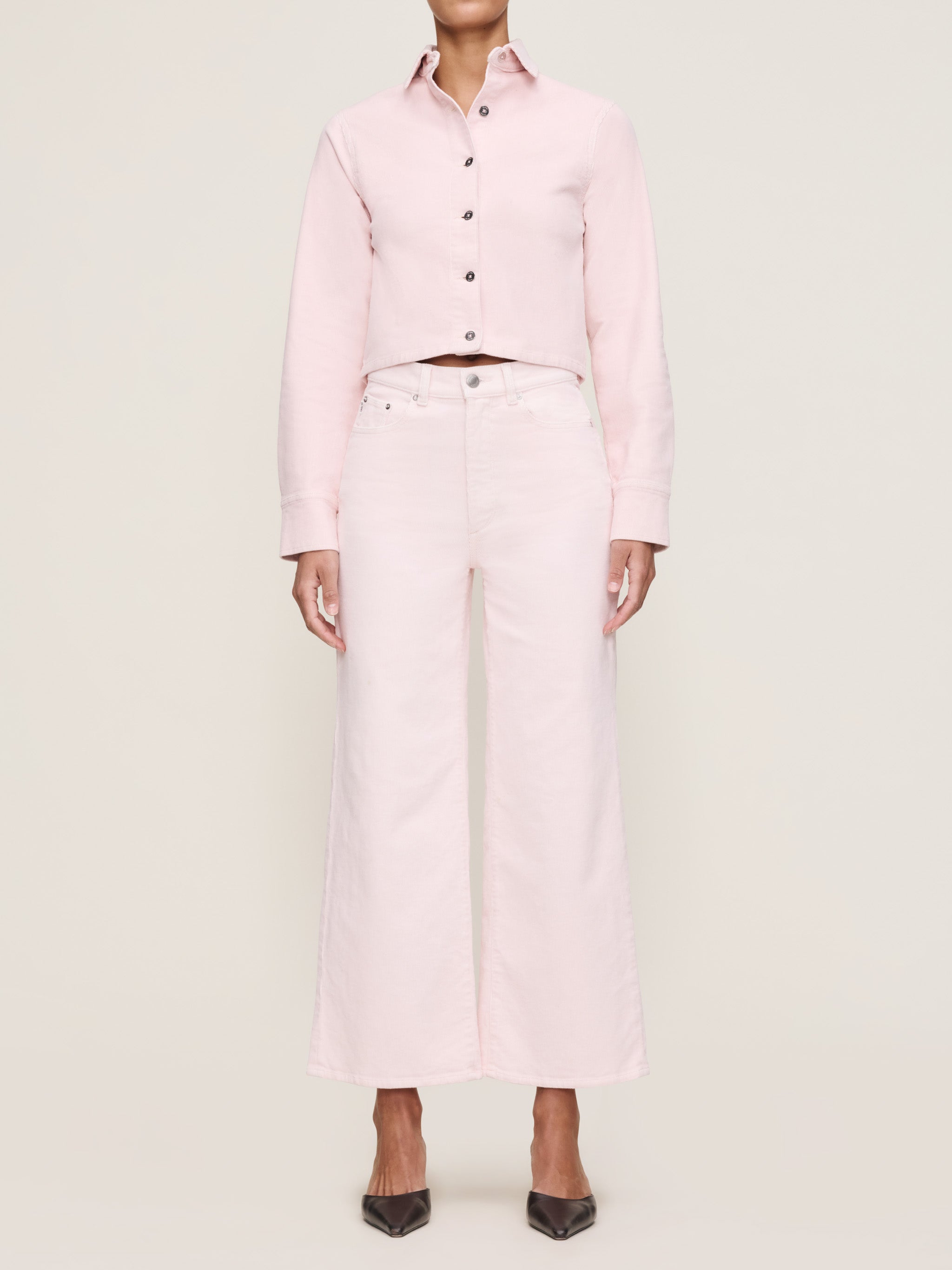 women's wide leg pink jean