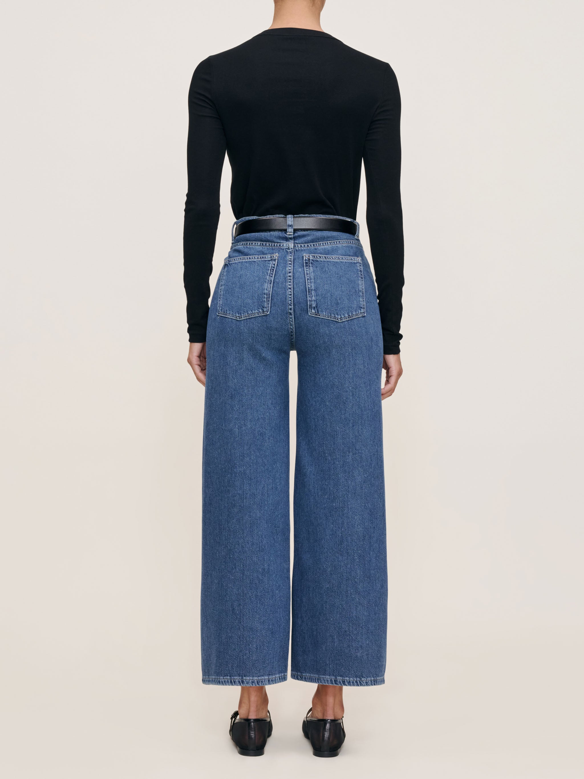 women's wide leg blue jean