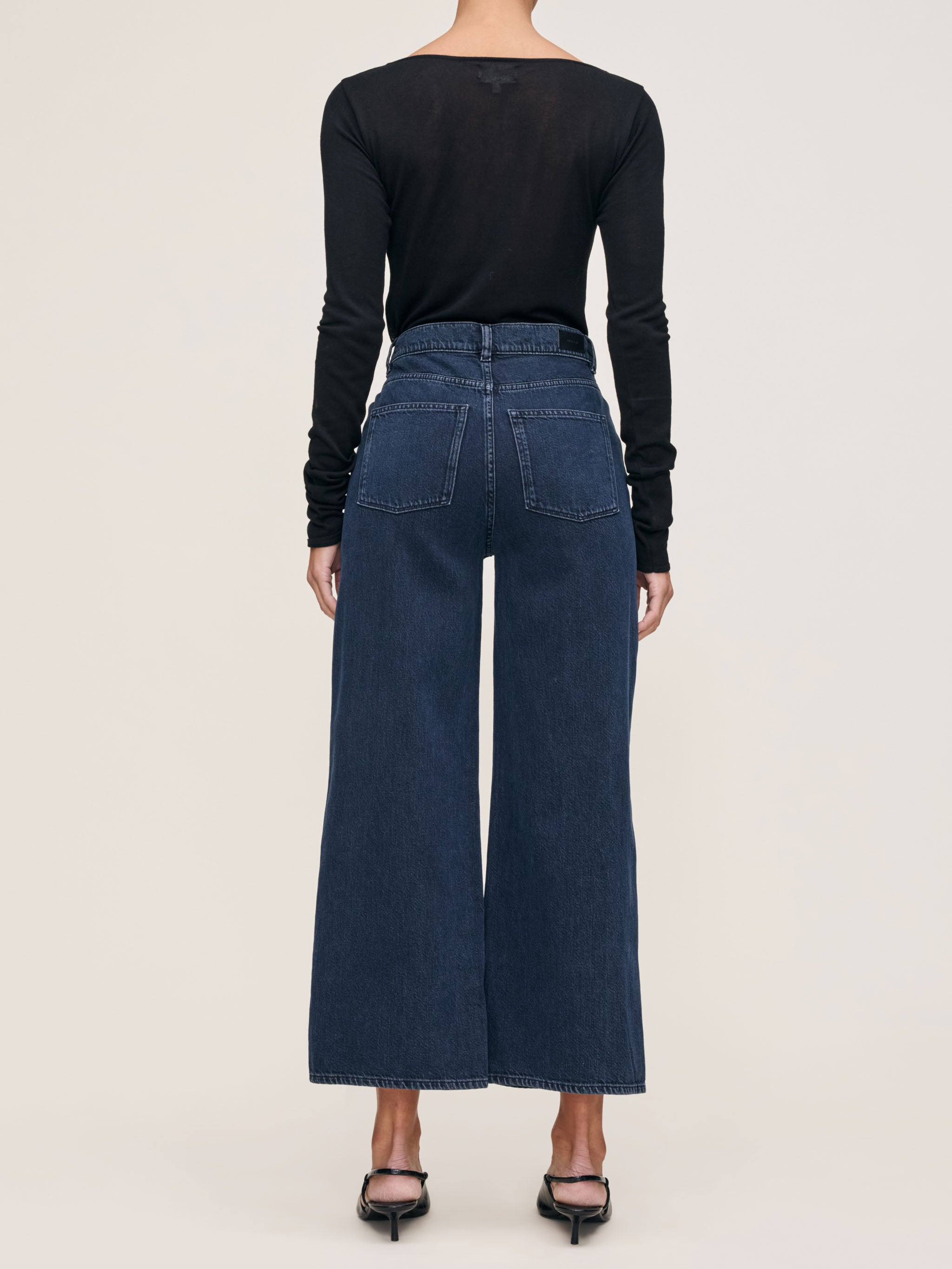 women's wide leg blue jean