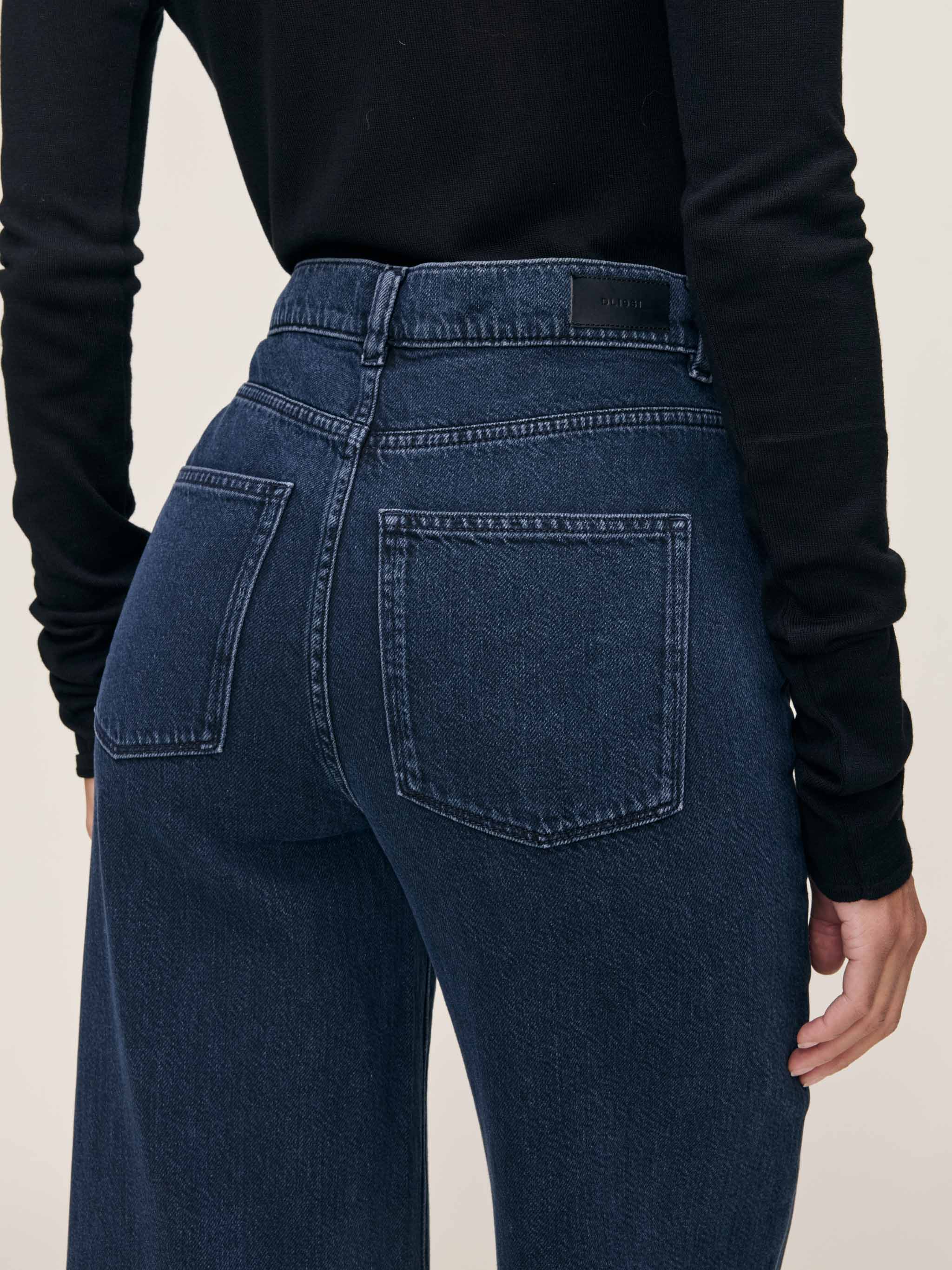 women's wide leg blue jean