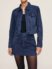 Vika Jacket | Navy Suede