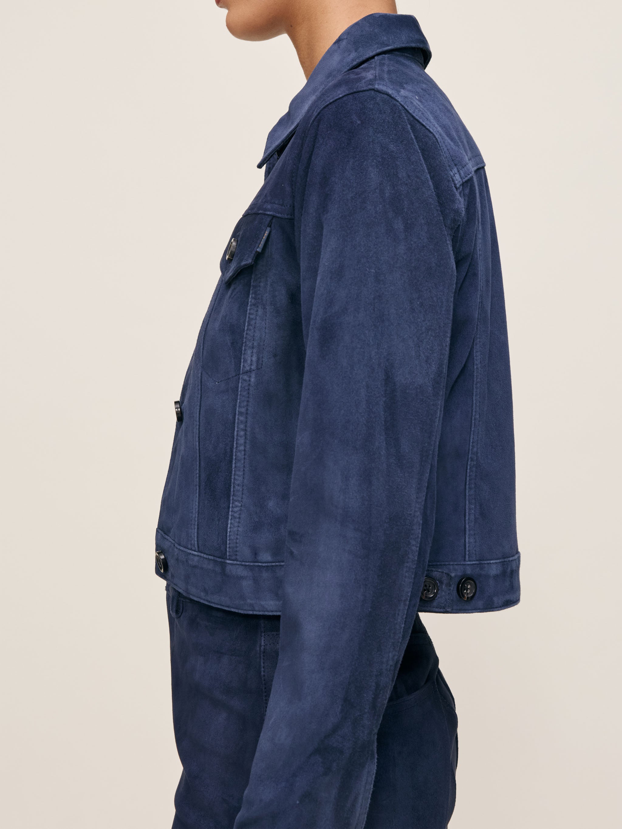Vika Jacket | Navy Suede