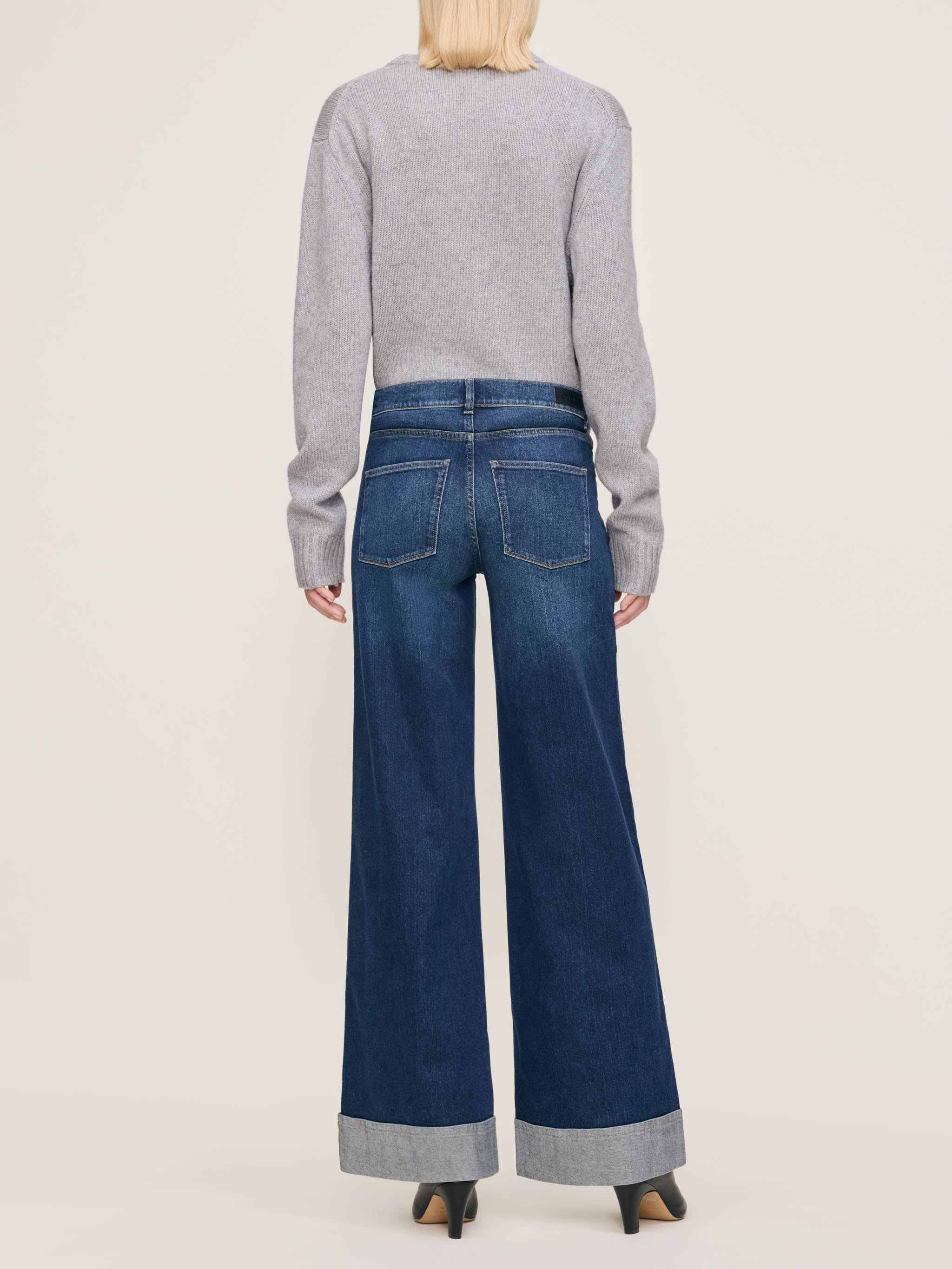 women's wide leg blue jean