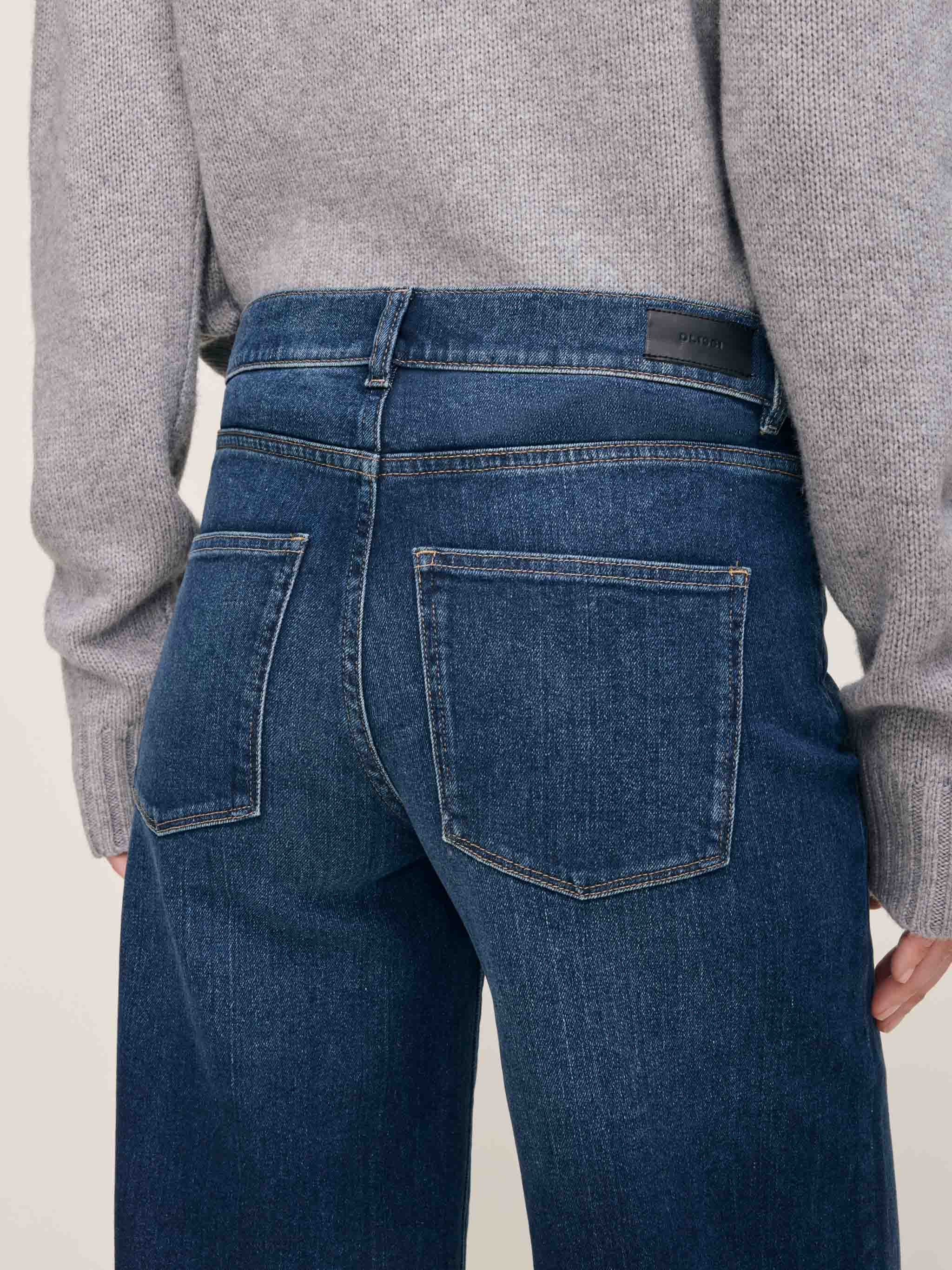 women's wide leg blue jean