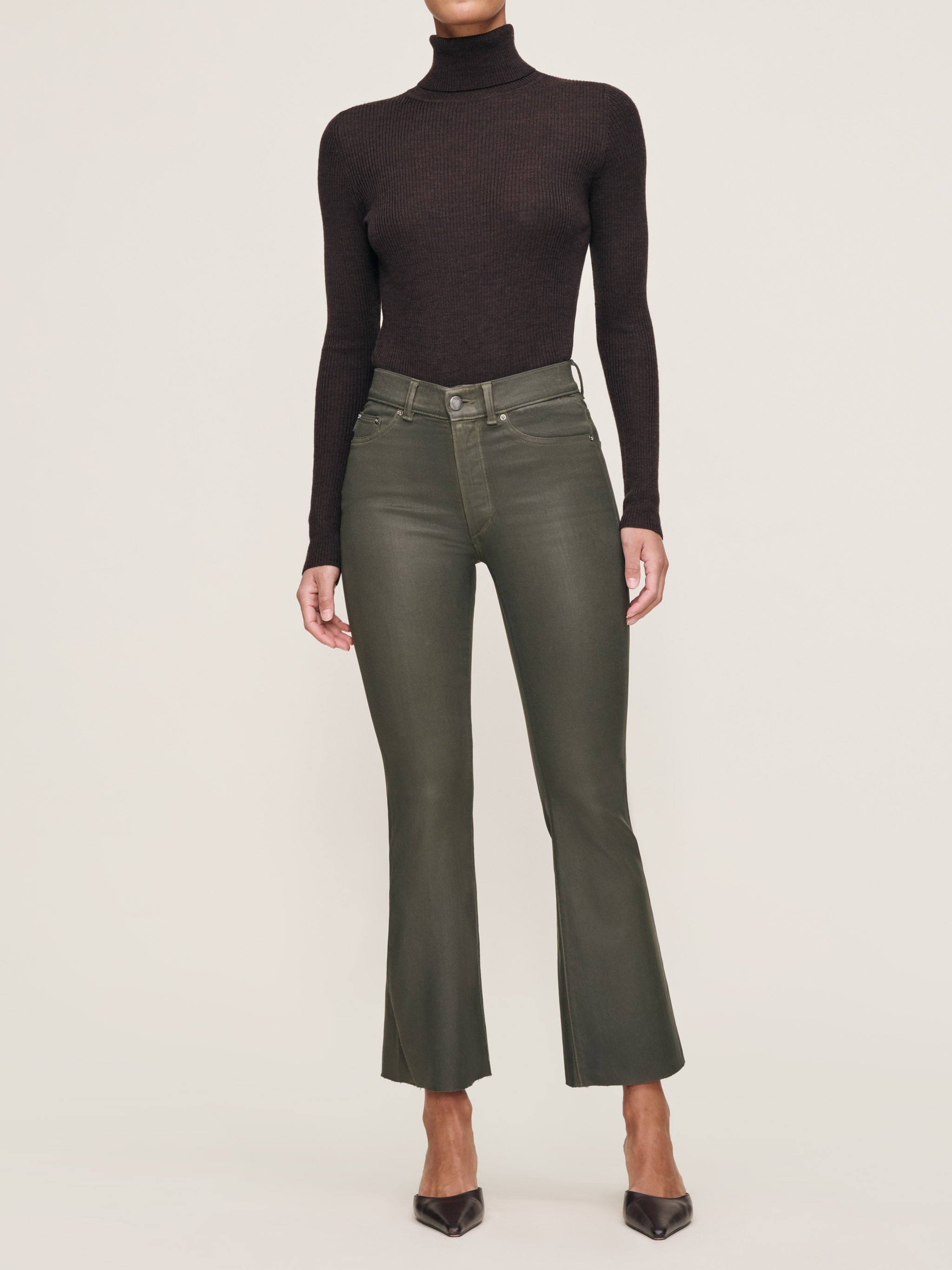 Bridget Boot High Rise Instasculpt™ Crop Jeans | Moss Coated