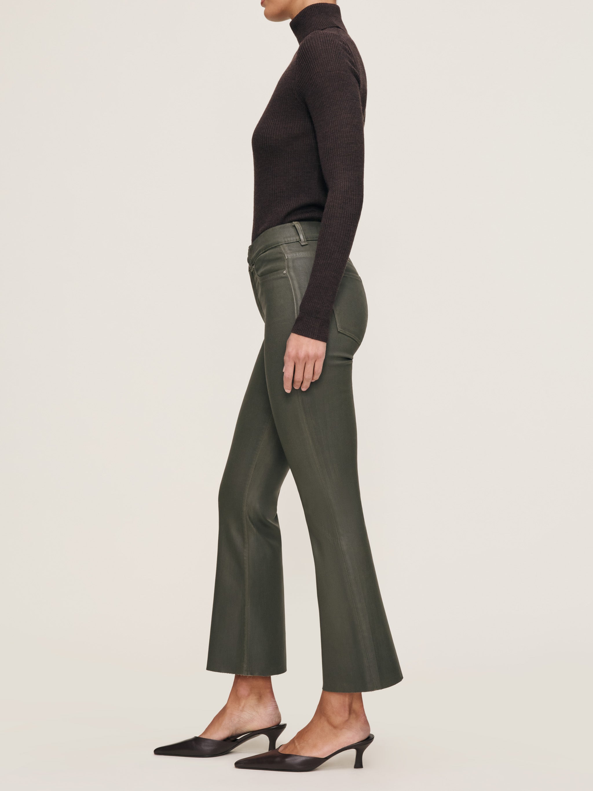 Bridget Boot High Rise Instasculpt™ Crop Jeans | Moss Coated