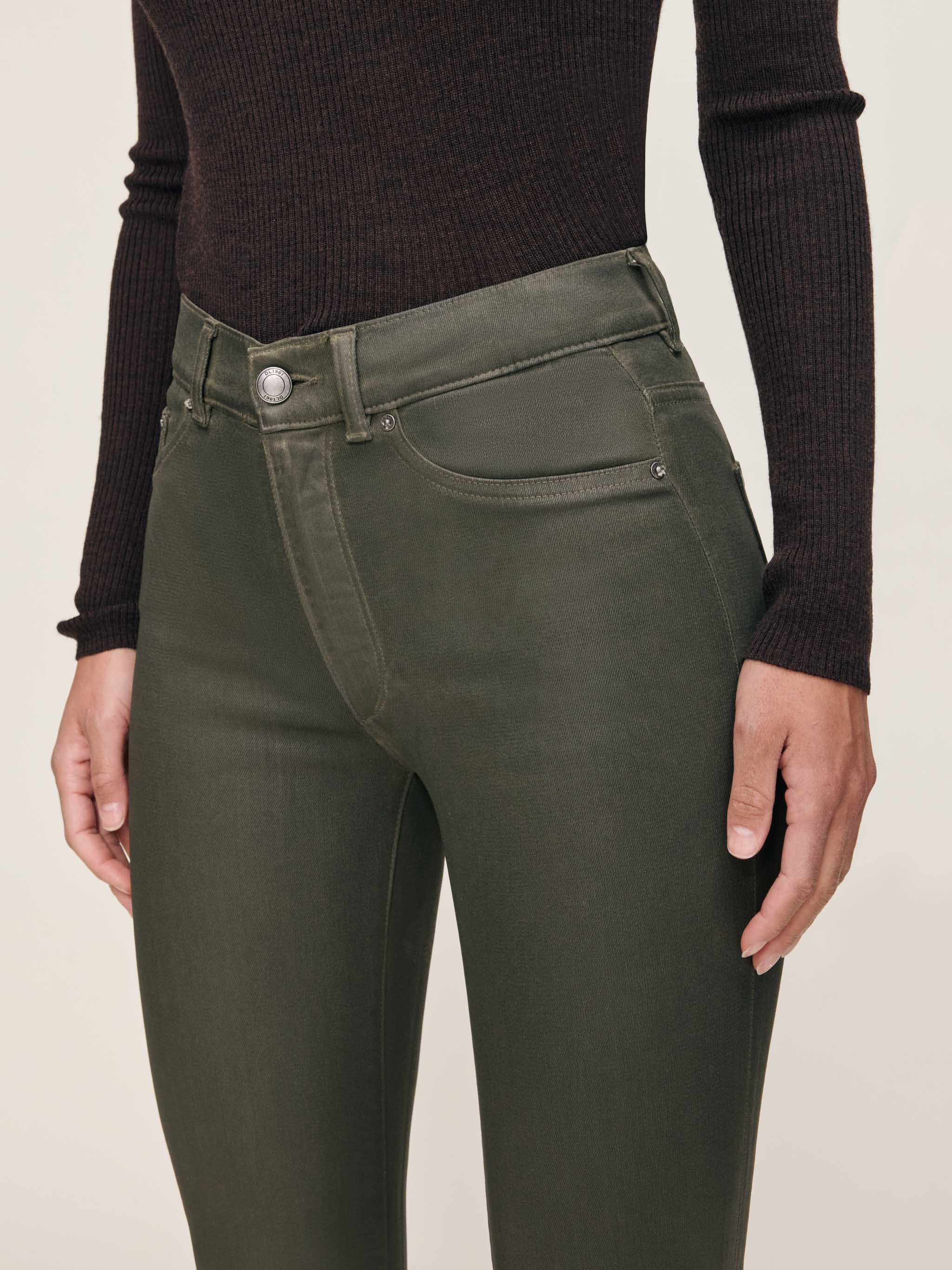 Bridget Boot High Rise Instasculpt™ Crop Jeans | Moss Coated