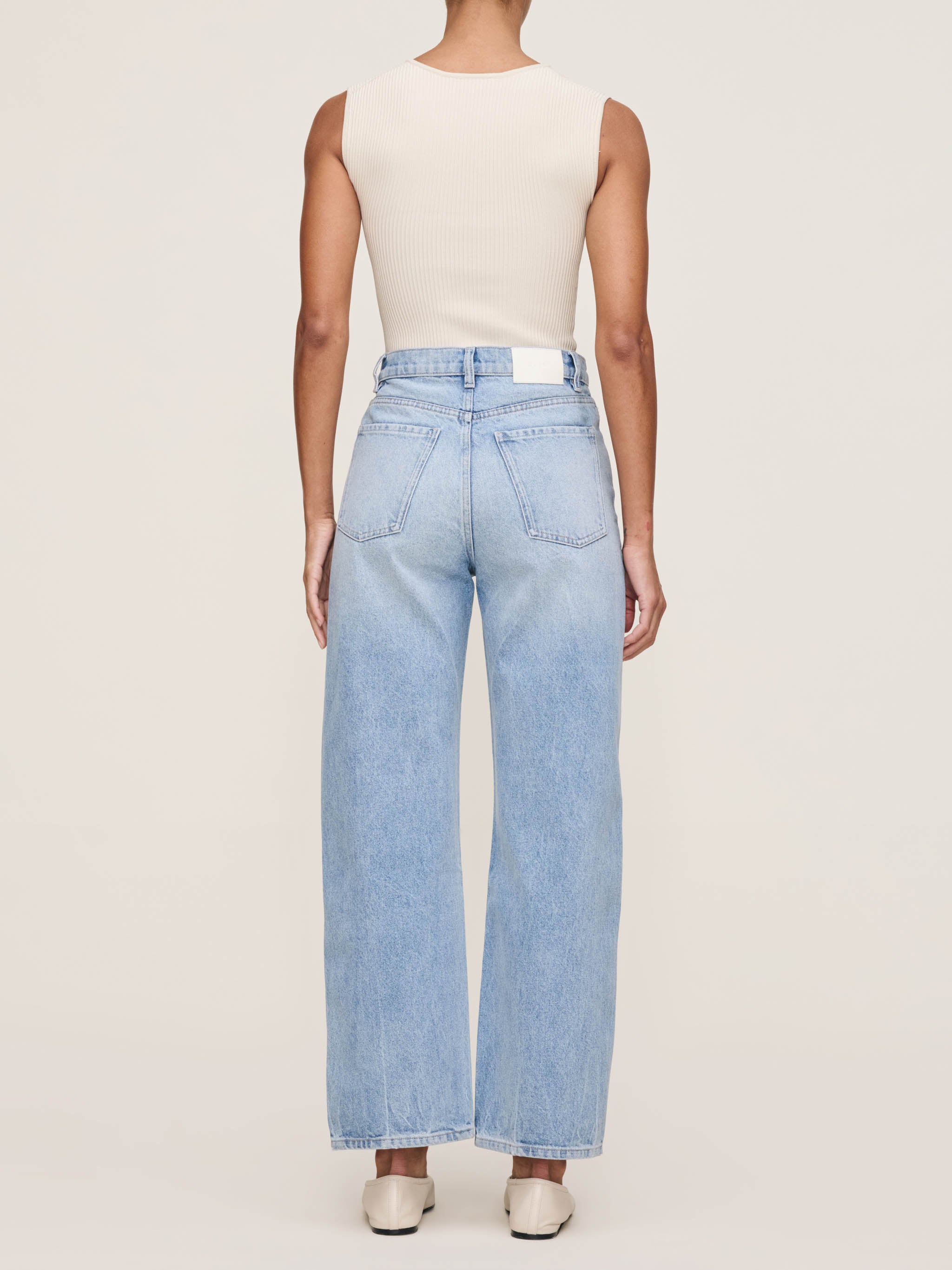 women's wide leg blue jean