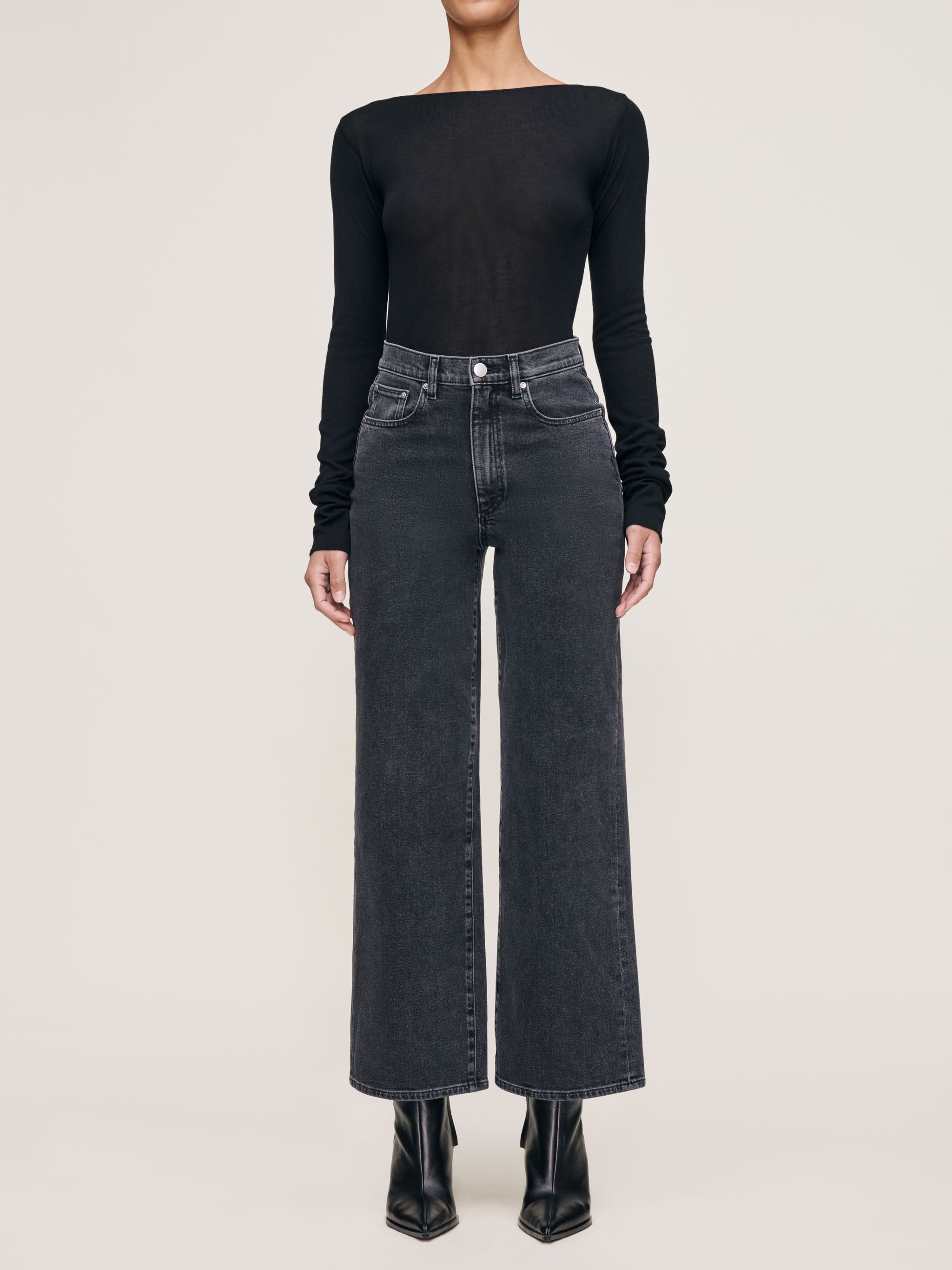 women's straight black jeans