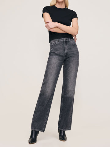 women's straight black jeans
