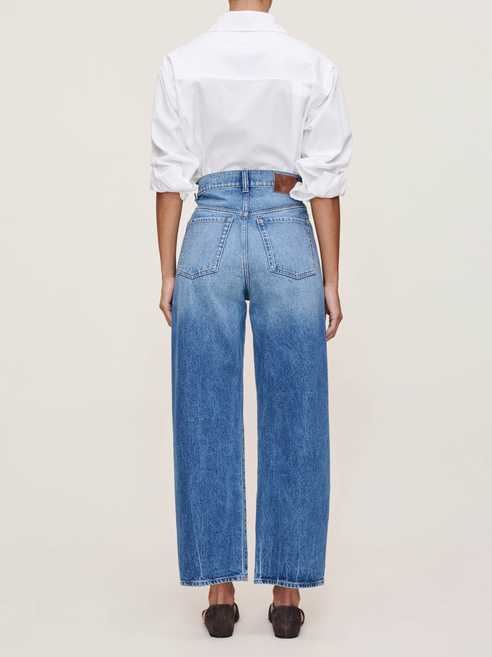 Taylor Relaxed Barrel High Rise Ankle Jeans | North Water