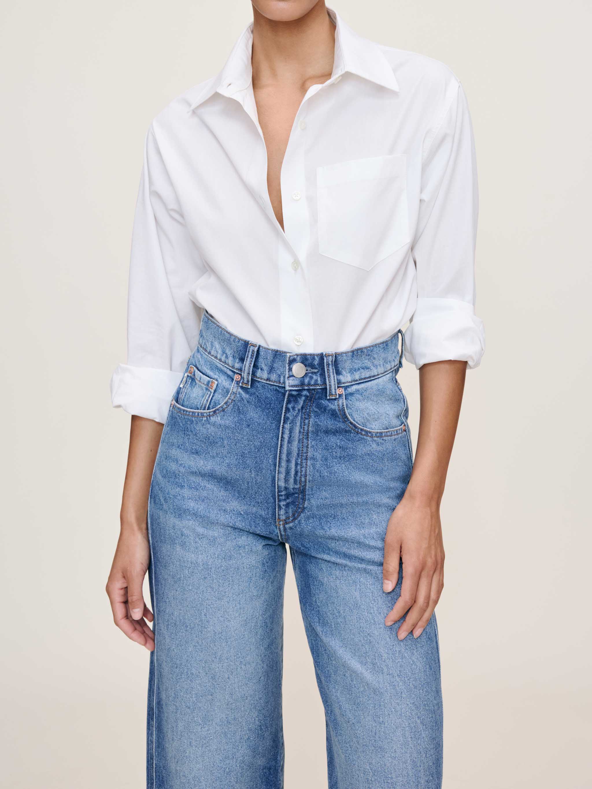 Taylor Relaxed Barrel High Rise Ankle Jeans | North Water